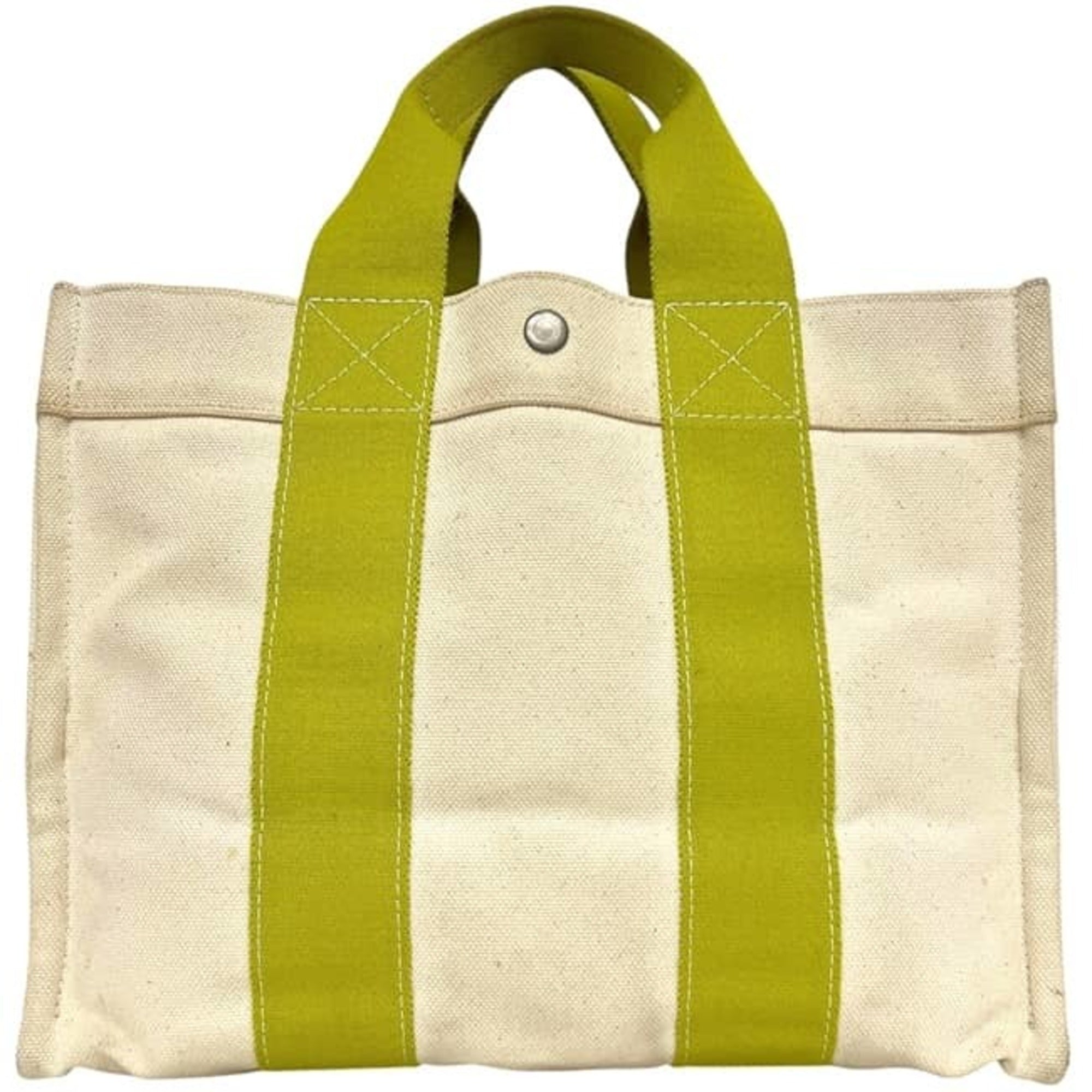 Hermes Bora Bora Green White Canvas Tote Bag (Pre-Owned)
