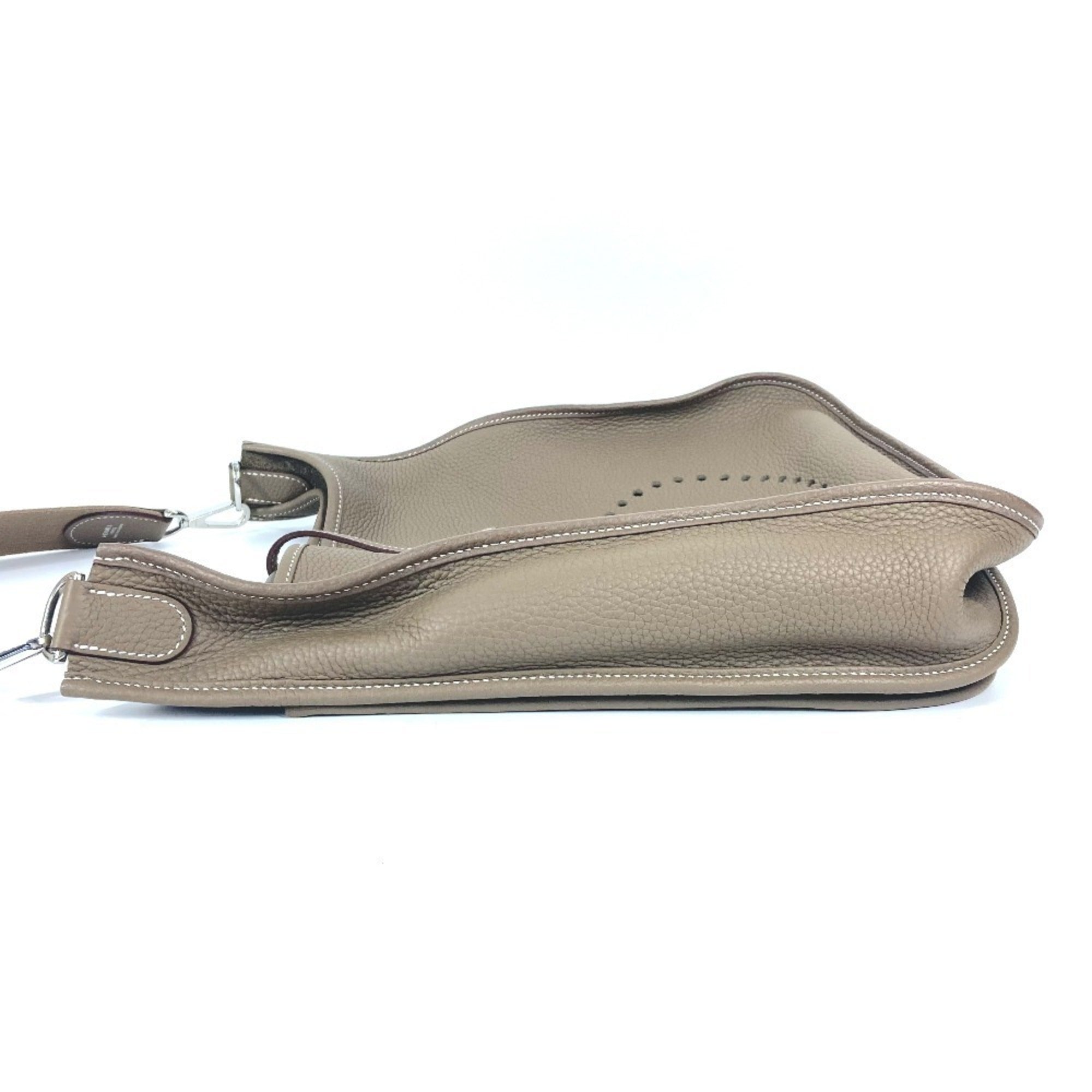 Hermes Beige Etoupe Gray Taurillon Clemence Leather Shoulder Bag (Pre-Owned)