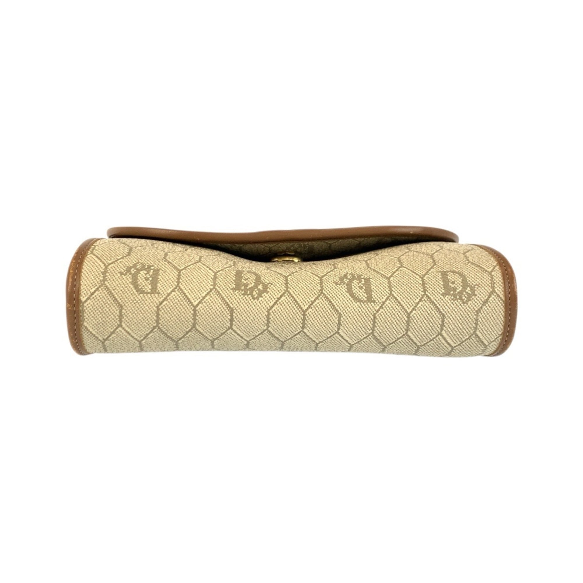 Christian Dior Beige Brown Pvc Leather Pochette Shoulder Bag (Pre-Owned)