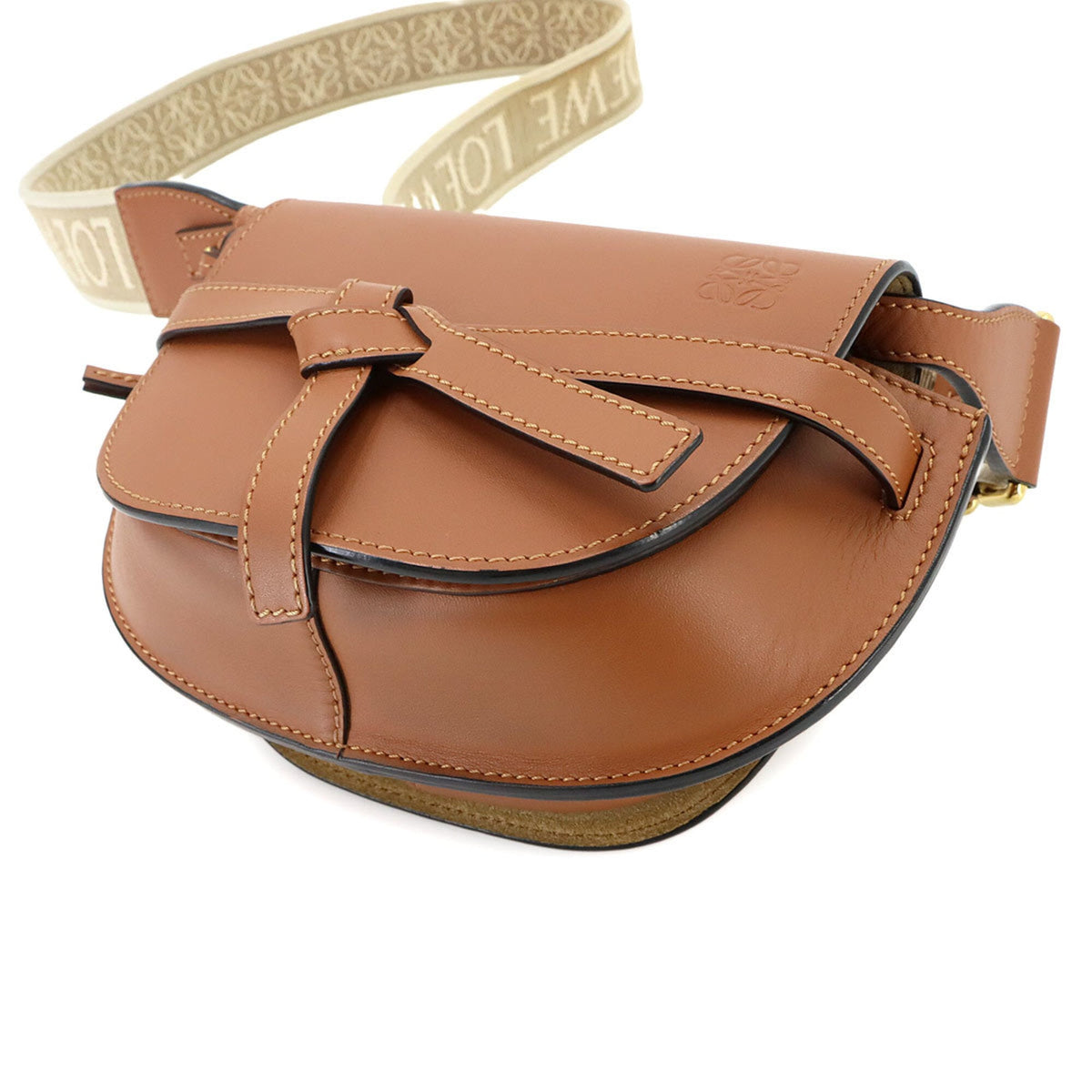 Loewe Brown Leather Handbag Shoulder Bag (Pre-Owned)