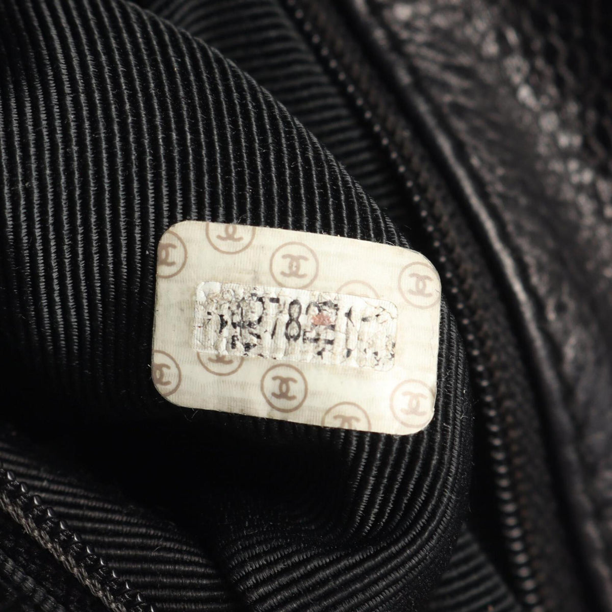Chanel Black Grained Calfskin Backpack Handbag (Pre-Owned)