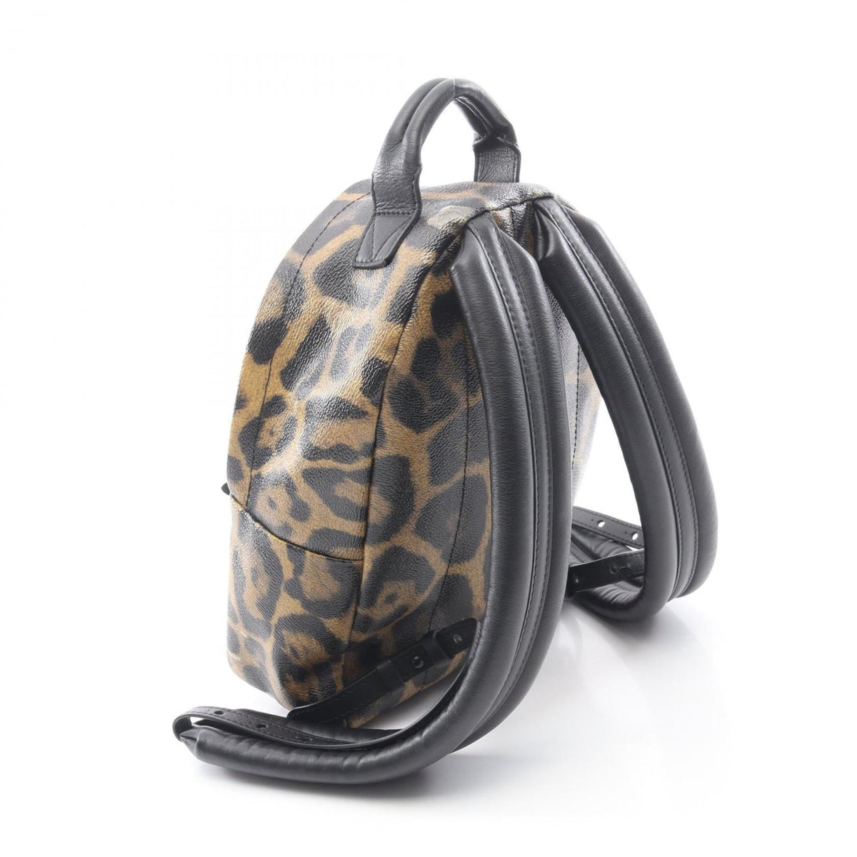 Louis Vuitton Black Brown Coated Canvas Leather Backpack Handbag (Pre-Owned)