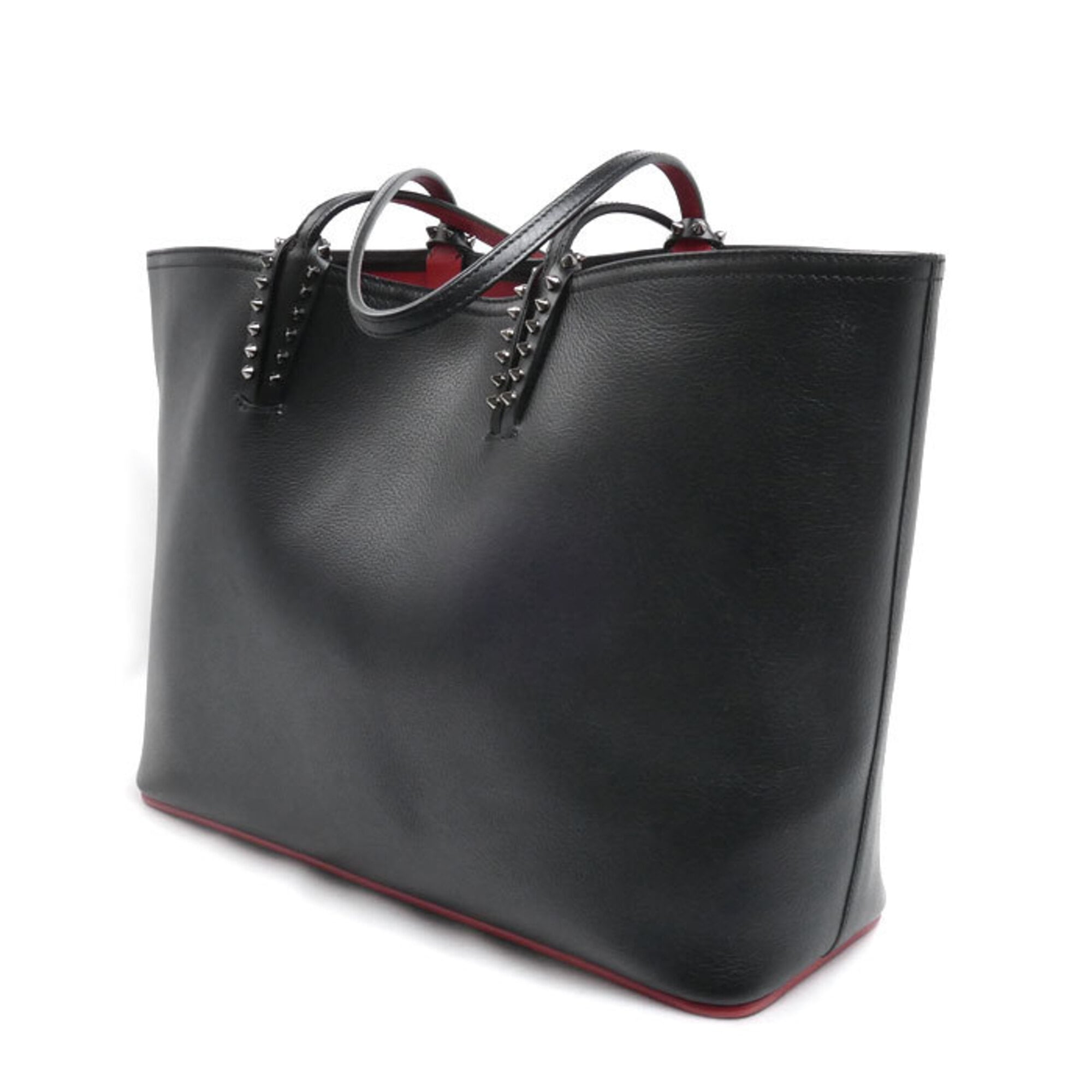 Christian Louboutin Black Red Color Leather Tote Bag (Pre-Owned)