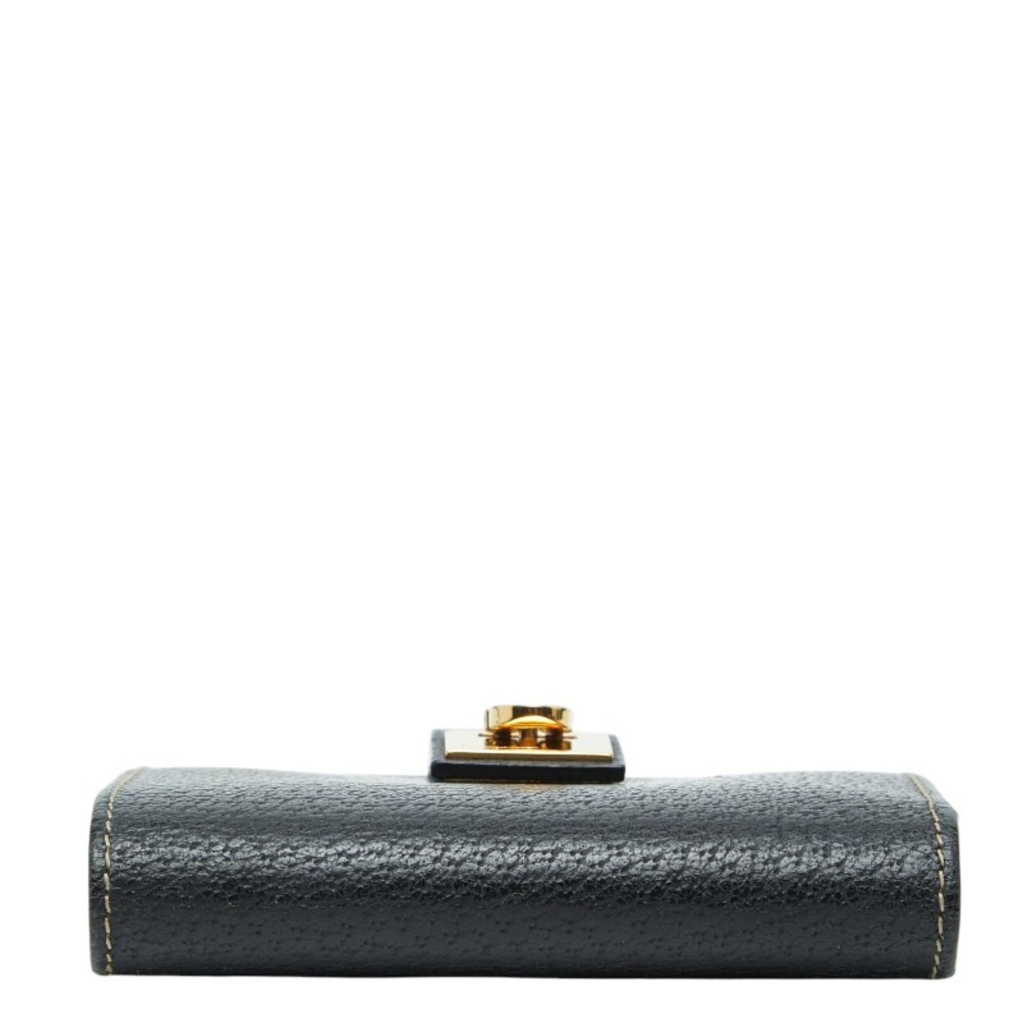 Salvatore Ferragamo Black Leather Wallet (Bi-Fold) (Pre-Owned)