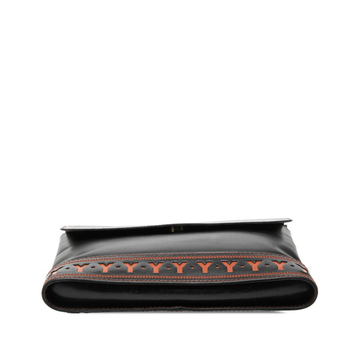 Saint Laurent Black Orange Leather Shoulder Bag (Pre-Owned)