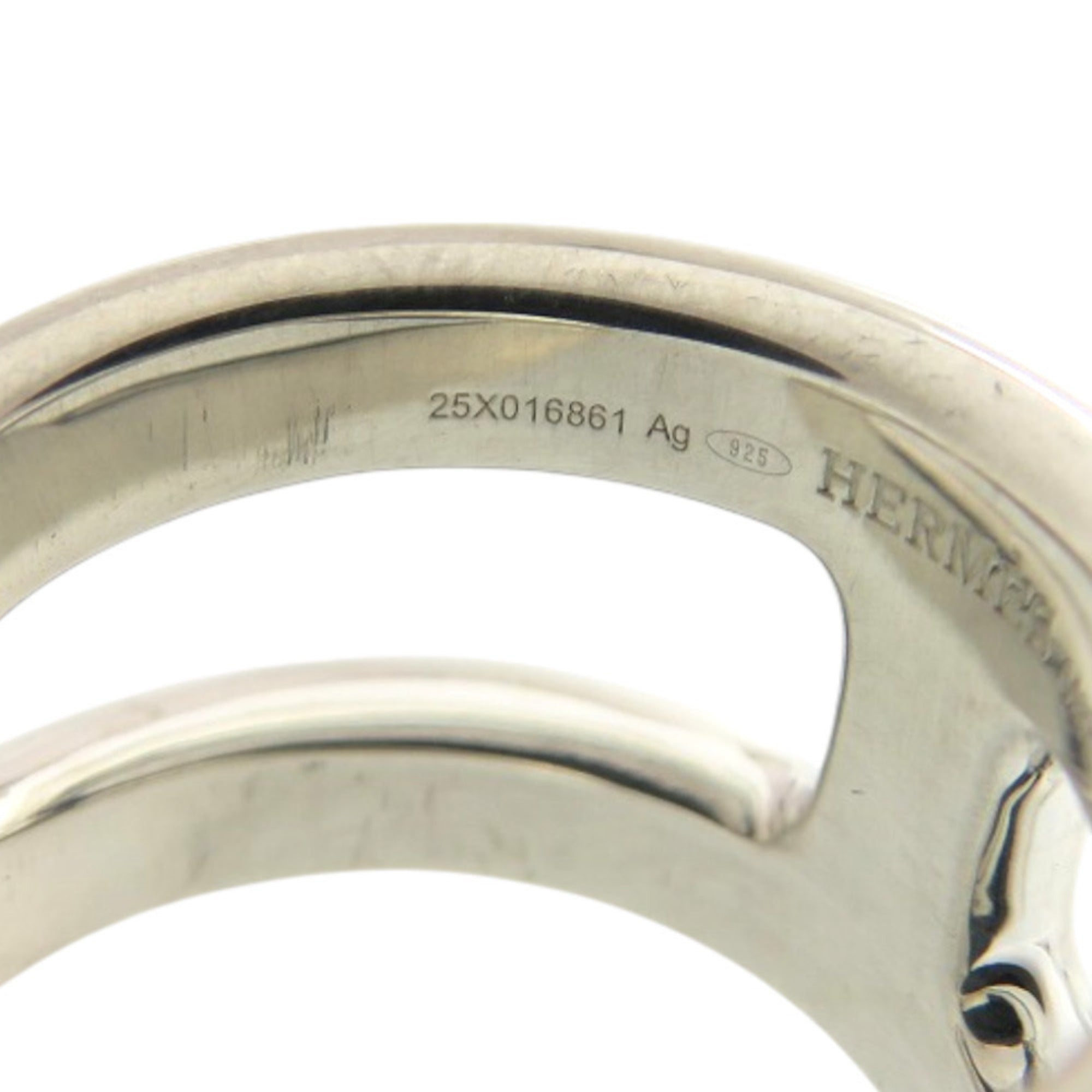 Hermes Silver Silver 925 Band Ring (Pre-Owned)