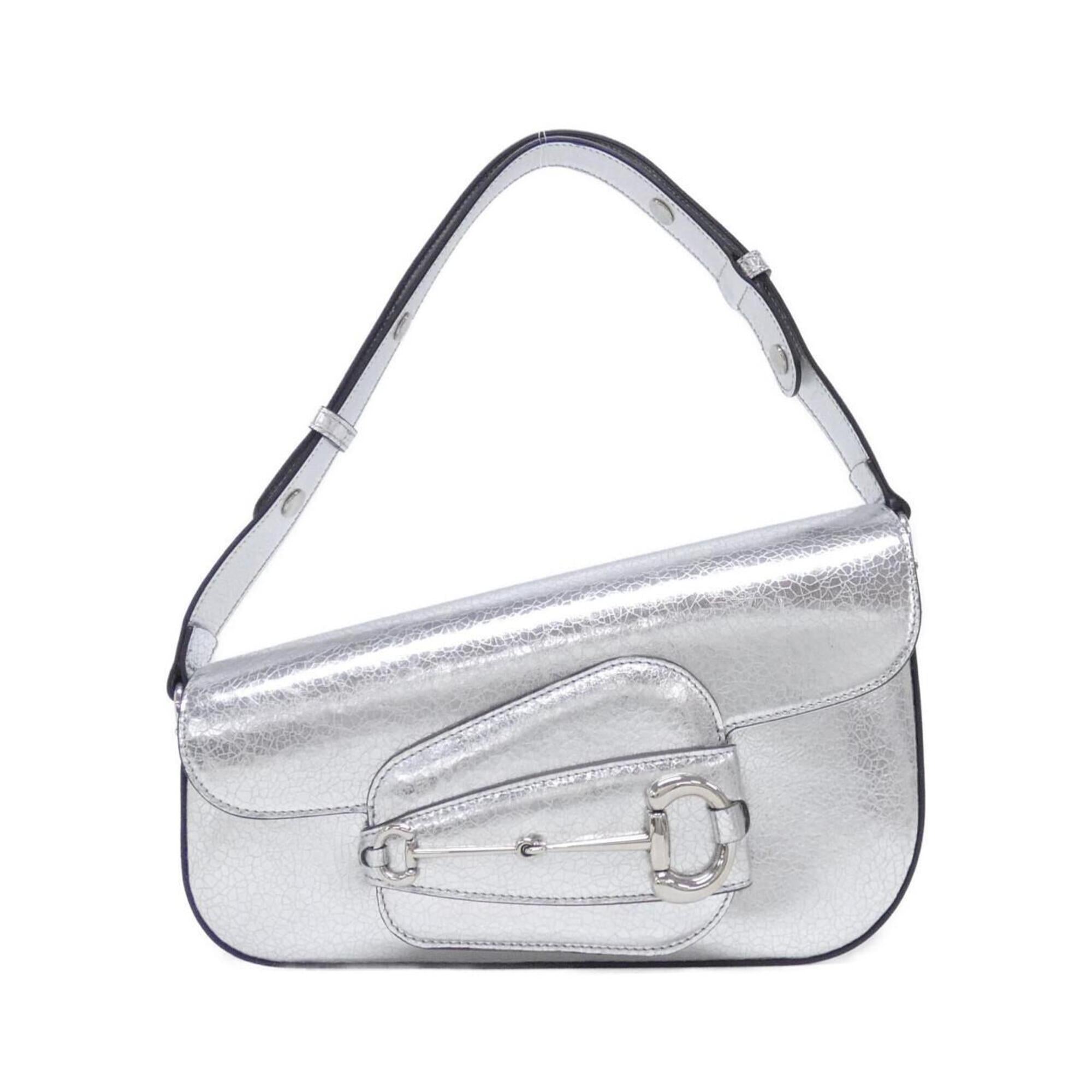 Gucci Silver Leather Shoulder Bag (Pre-Owned)