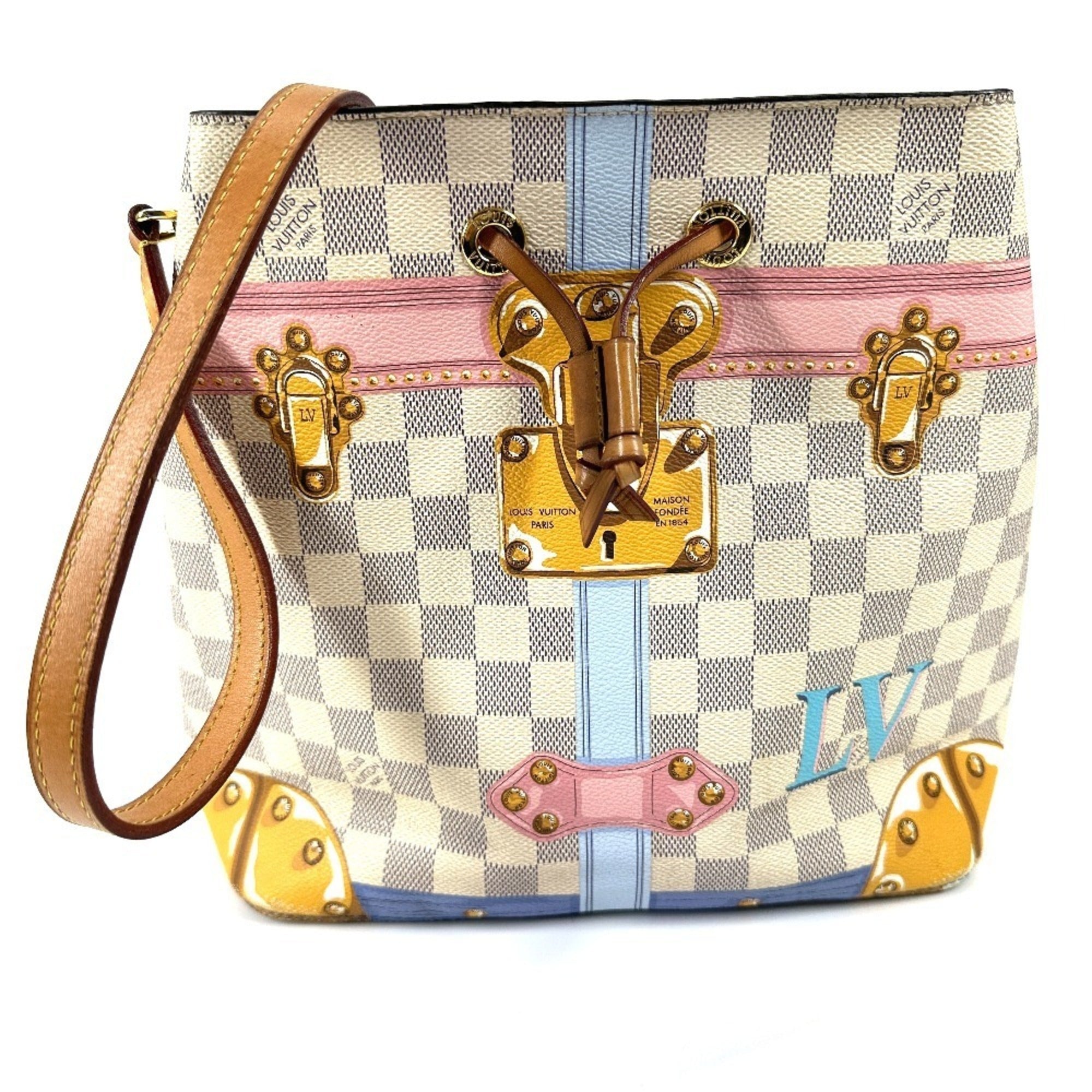 Louis Vuitton White Damier Azur Canvas Shoulder Bag (Pre-Owned)