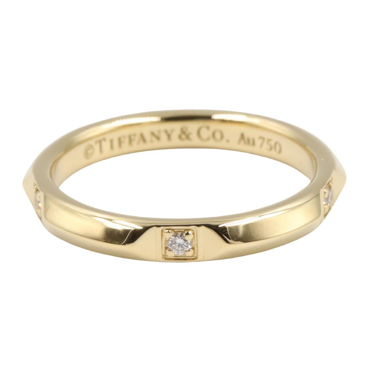 Tiffany Gold Clear Yellow Gold (18K) Band Ring (Pre-Owned)