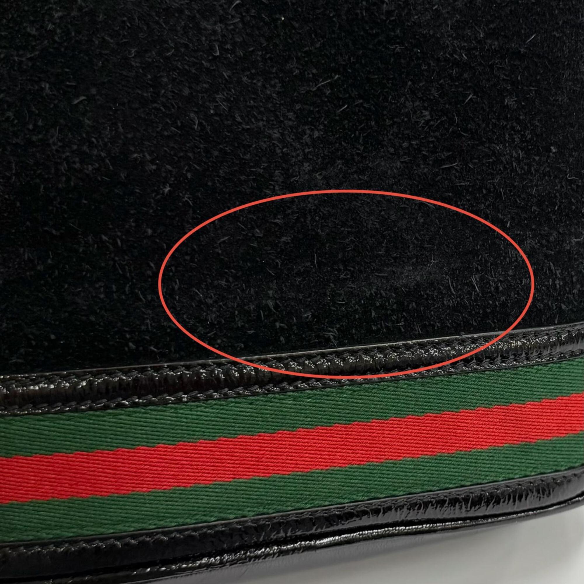 Gucci Black Suede Leather Handbag Shoulder Bag (Pre-Owned)