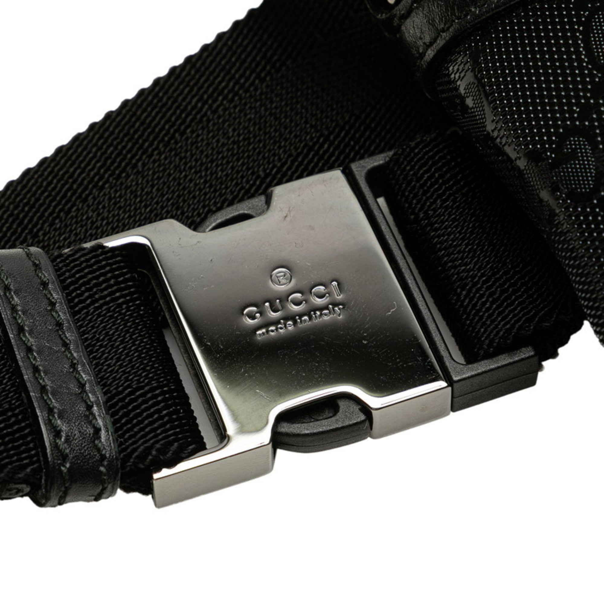Gucci Black Pvc Leather Fanny Pack Sling Bag (Pre-Owned)