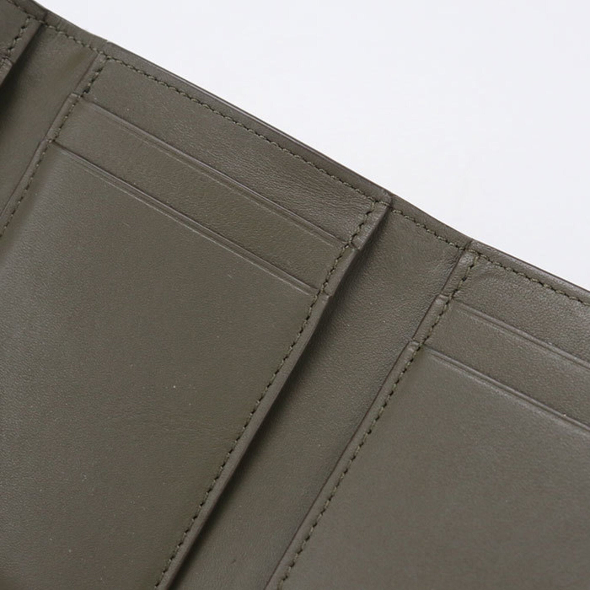 Loewe Khaki Leather Wallet (Tri-Fold) (Pre-Owned)