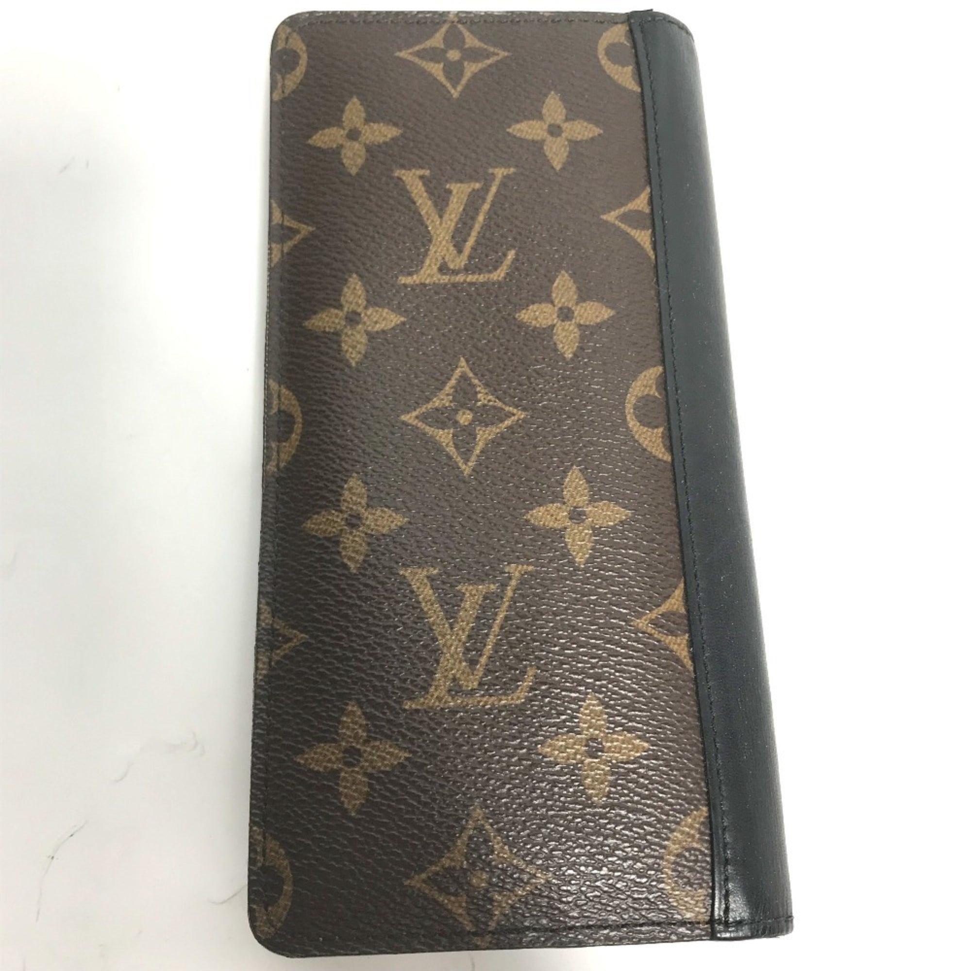 Louis Vuitton Monogram Macassar Black Brown Monogram Monogram Long Wallet (Bi-Fold) (Pre-Owned)