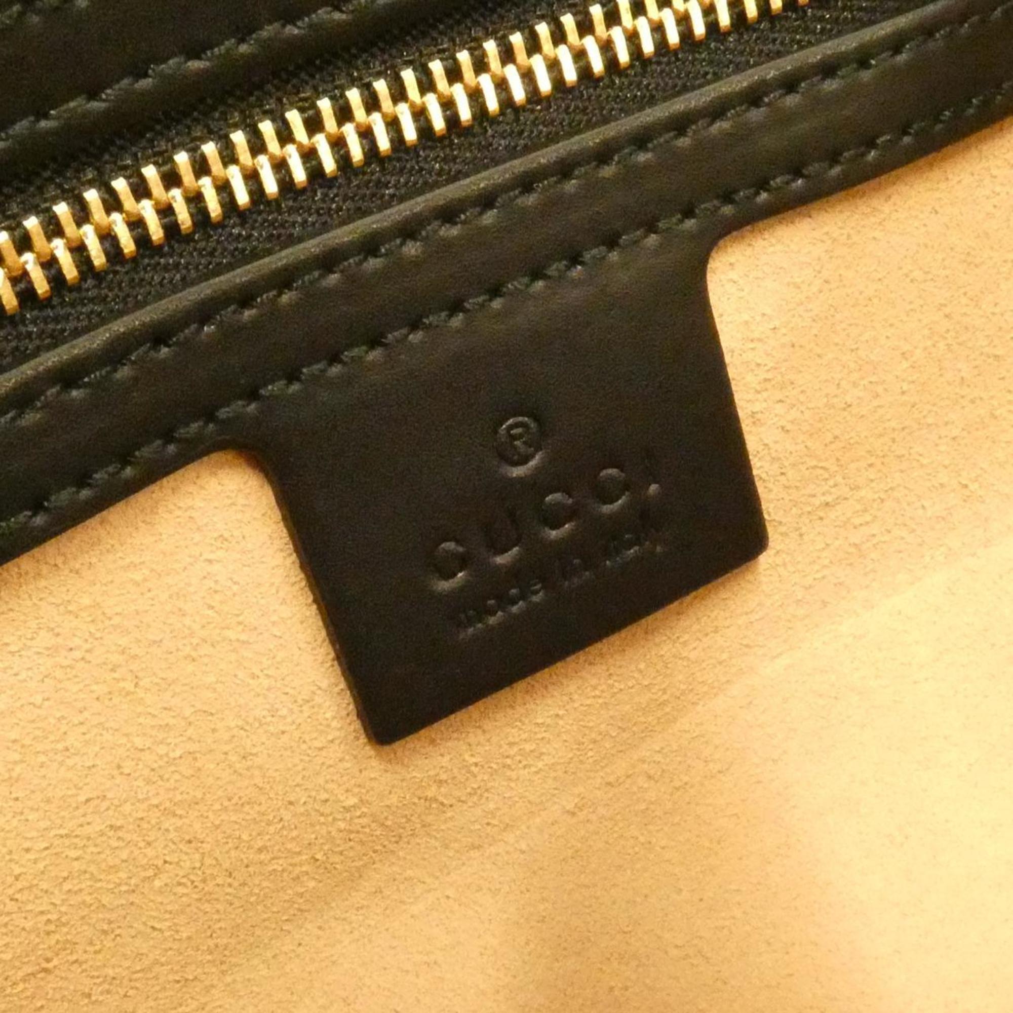 Gucci Beige Black Gg Supreme Handbag (Pre-Owned)
