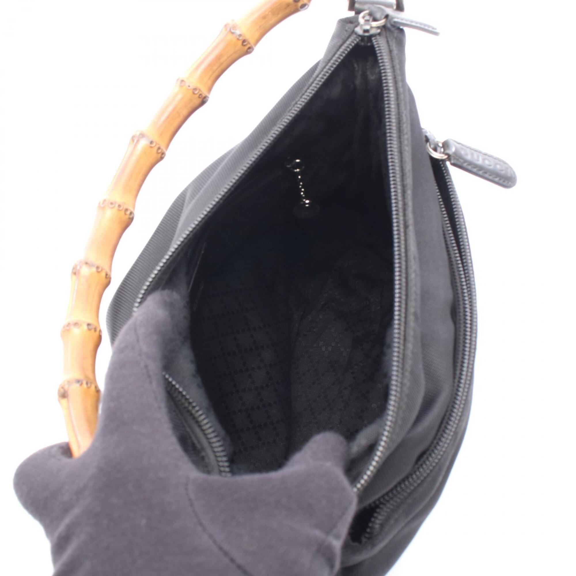Gucci Black Canvas Leather Handbag (Pre-Owned)