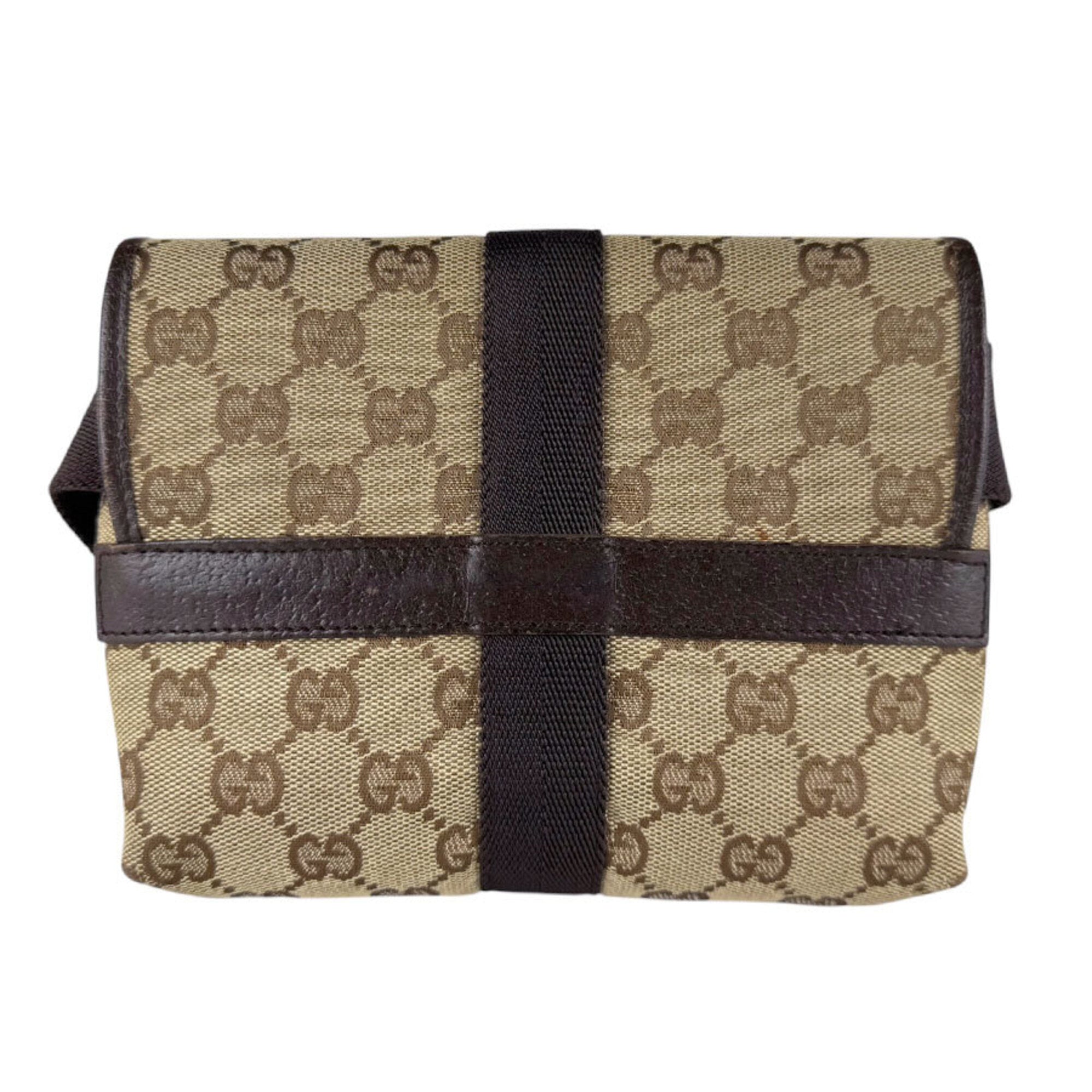 Gucci Brown Gg Canvas Fanny Pack Sling Bag (Pre-Owned)
