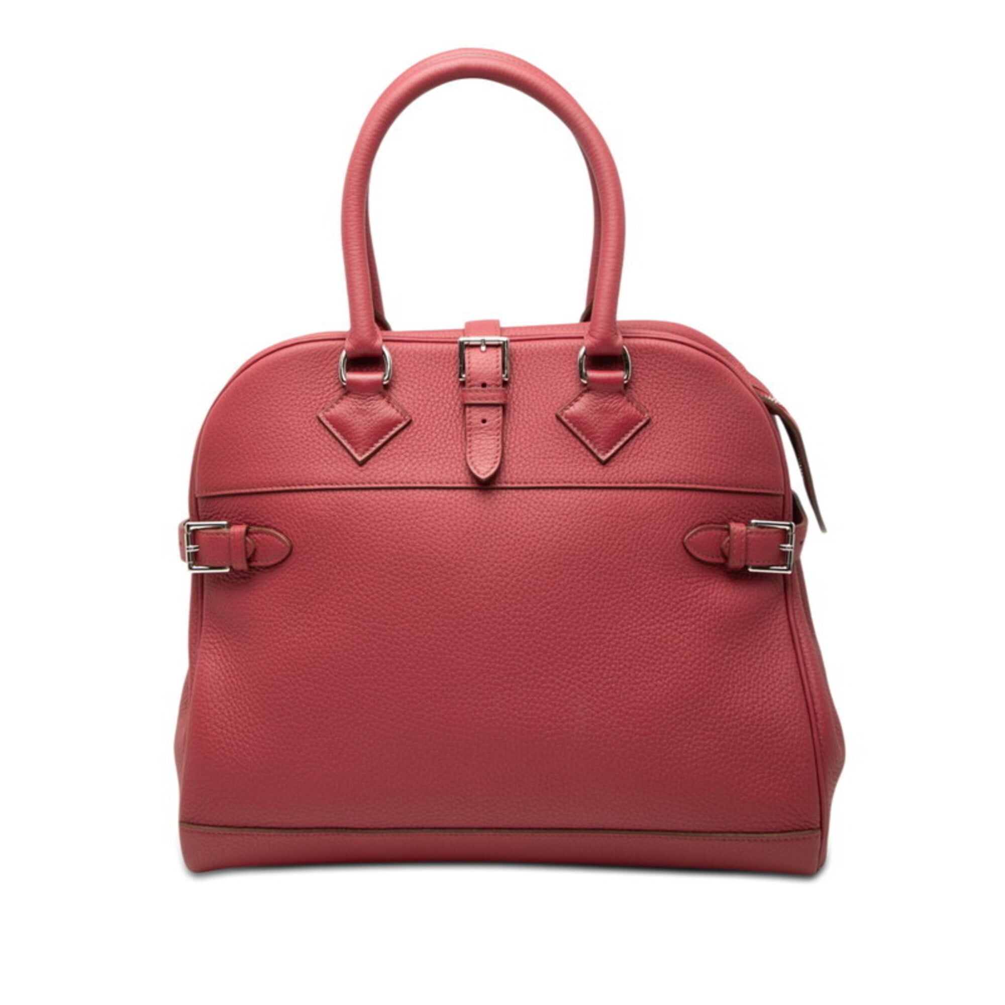 Hermes Pink Red Color Taurillon Clemence Leather Handbag (Pre-Owned)