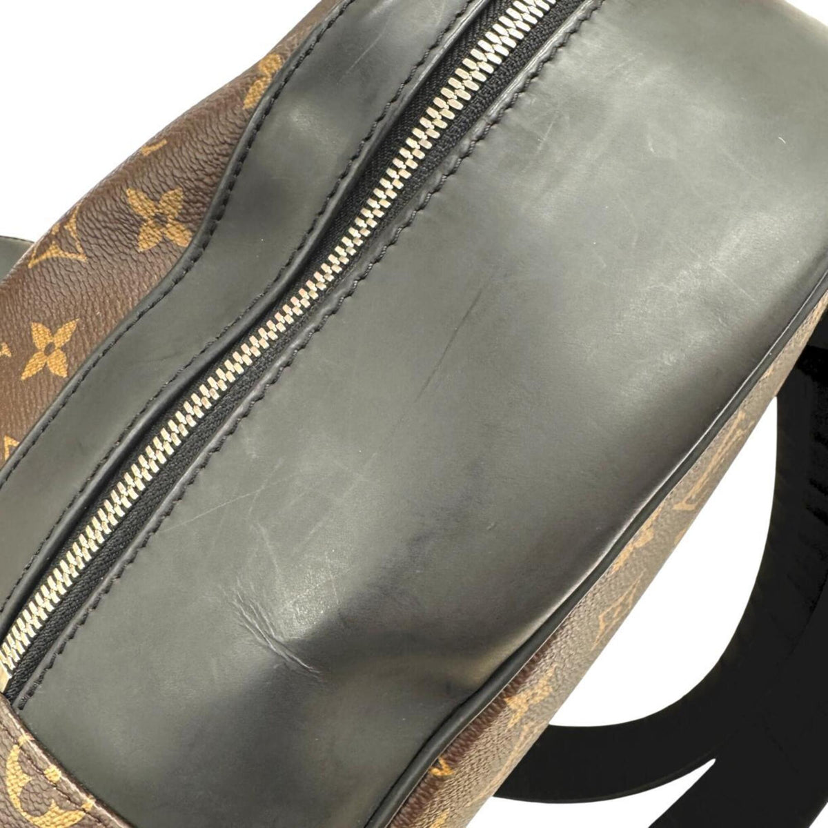 Louis Vuitton Black Brown Monogram Leather Backpack (Pre-Owned)