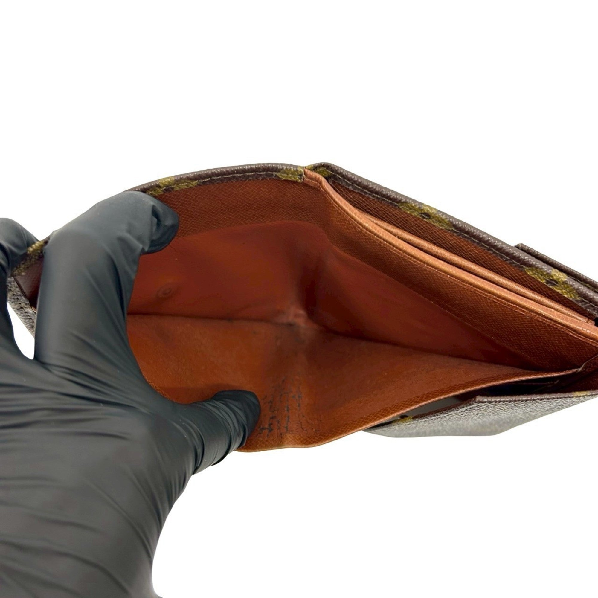Louis Vuitton Brown Leather Pvc Wallet (Tri-Fold) (Pre-Owned)