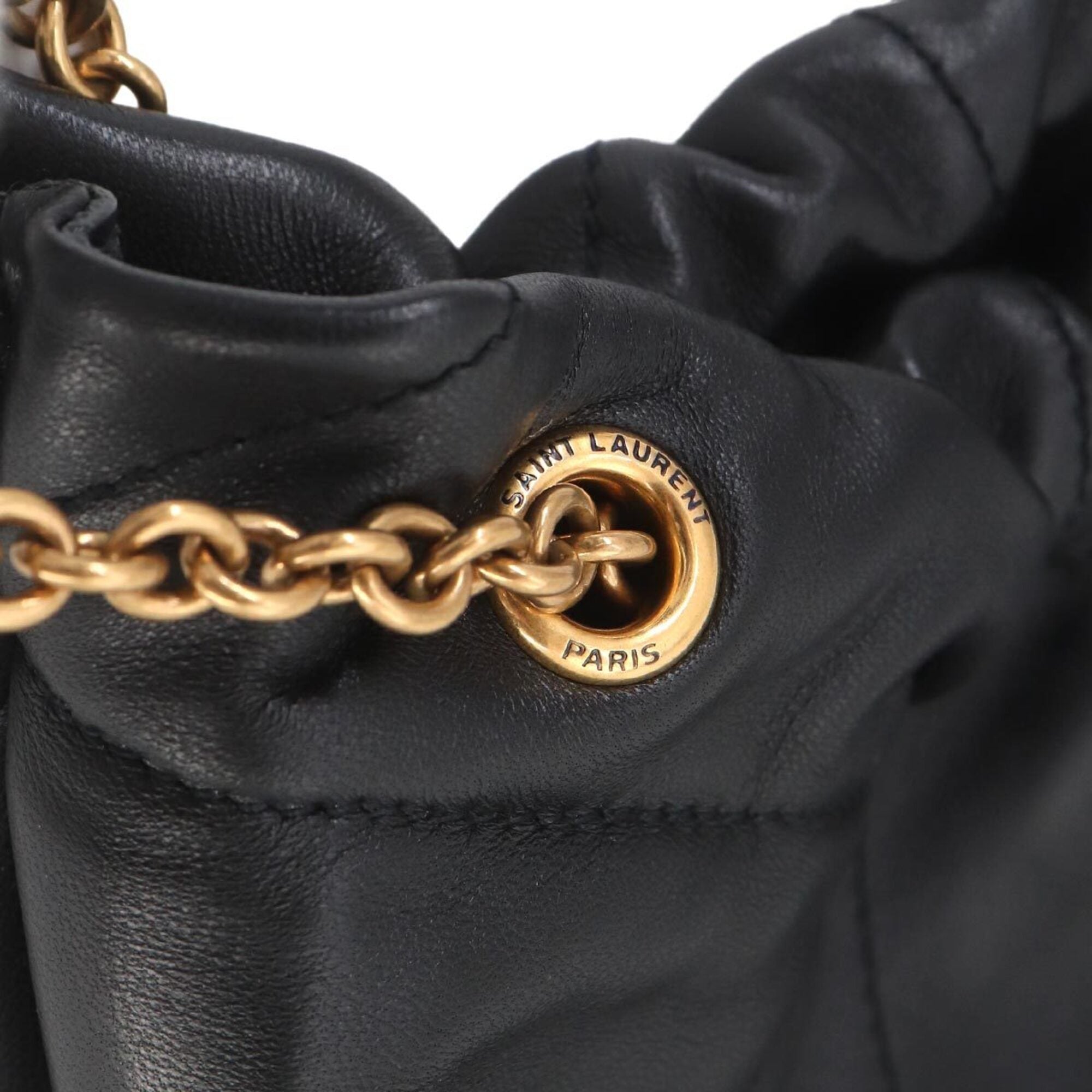 Saint Laurent Black Leather Handbag Shoulder Bag (Pre-Owned)