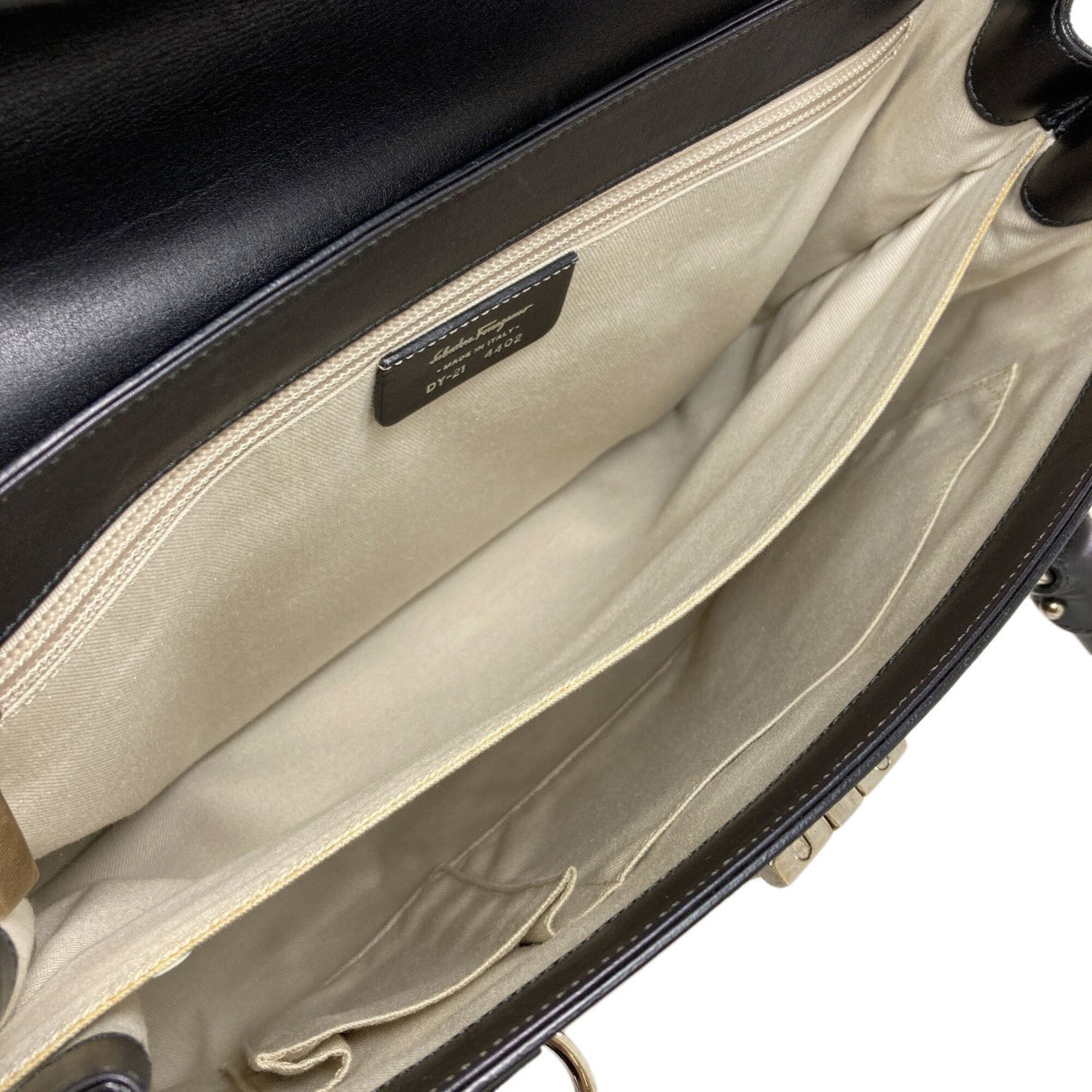 Salvatore Ferragamo Black Leather Tote Bag (Pre-Owned)