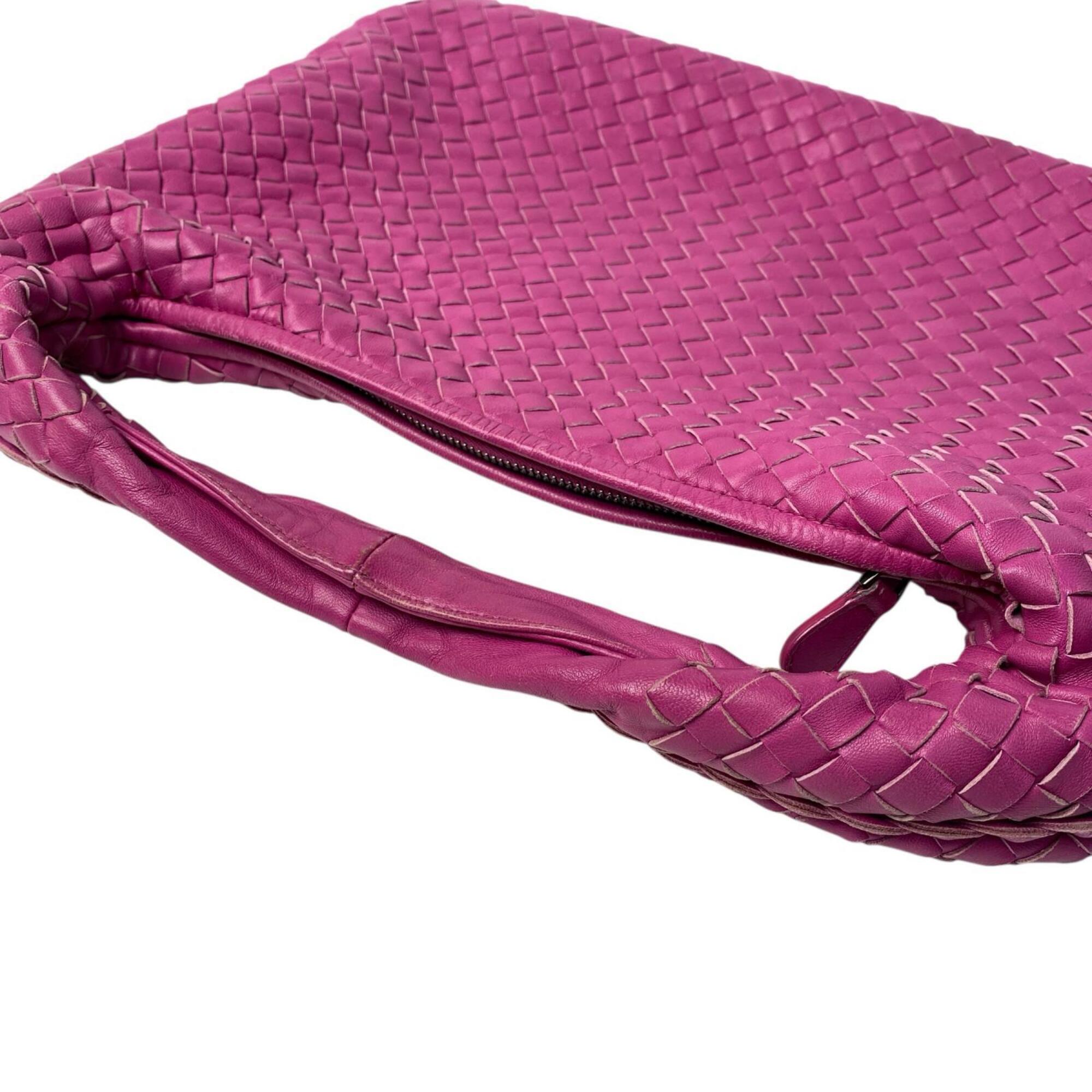 Bottega Veneta Pink Purple Leather Shoulder Bag (Pre-Owned)