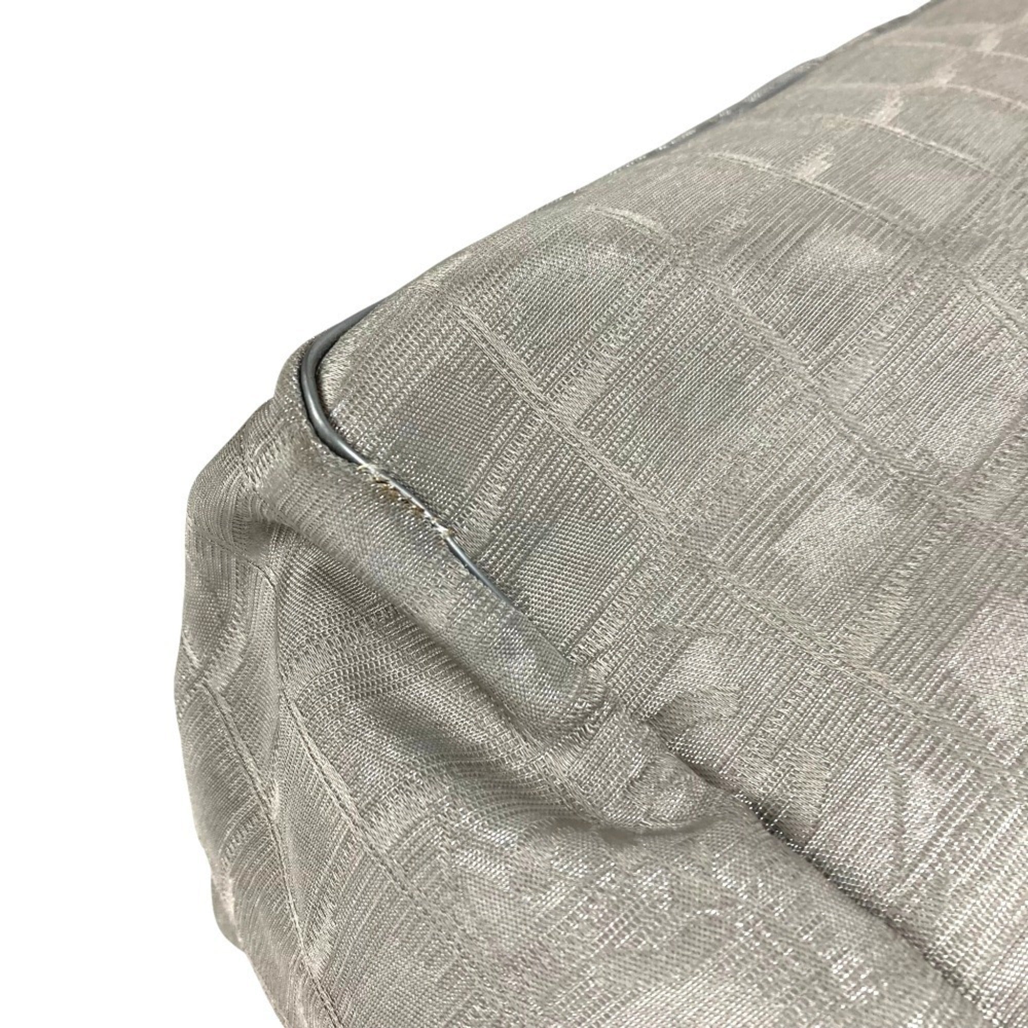 Chanel Silver Nylon Canvas Leather Tote Bag (Pre-Owned)