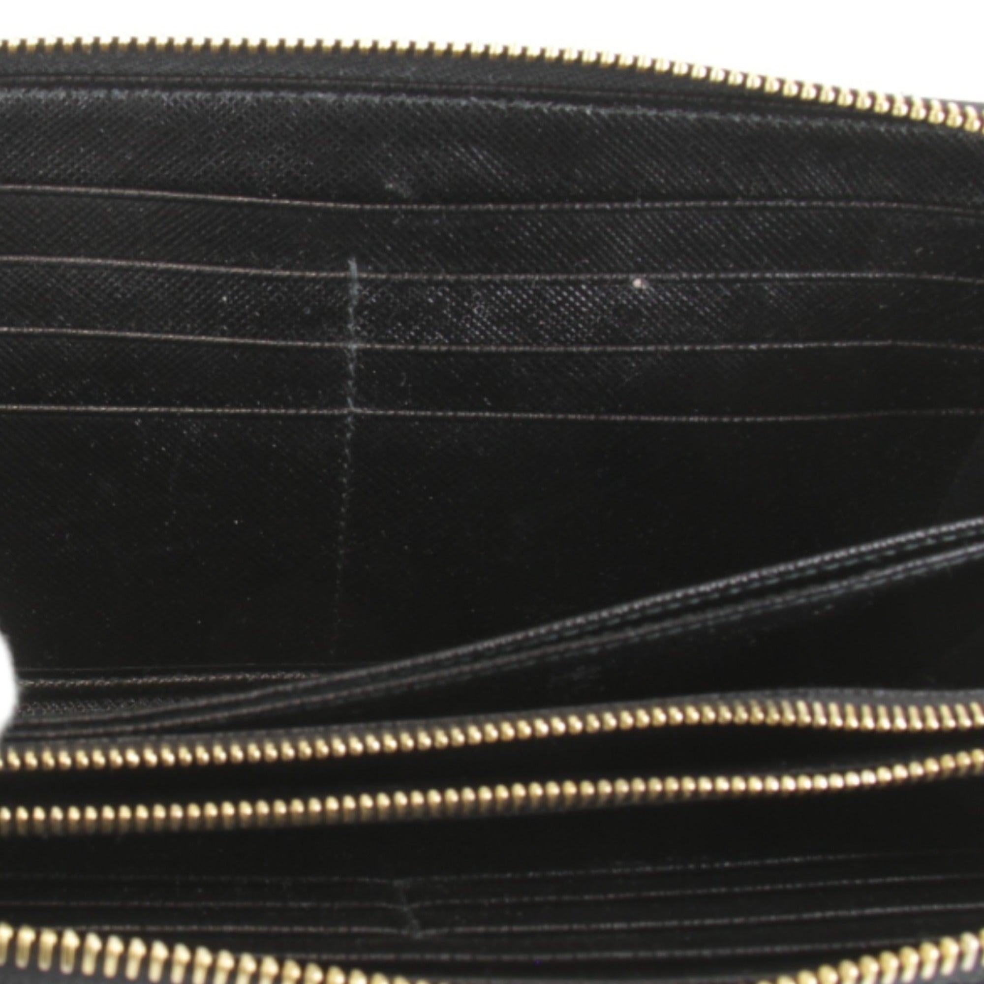 Prada Black Leather Long Wallet (Bi-Fold) (Pre-Owned)