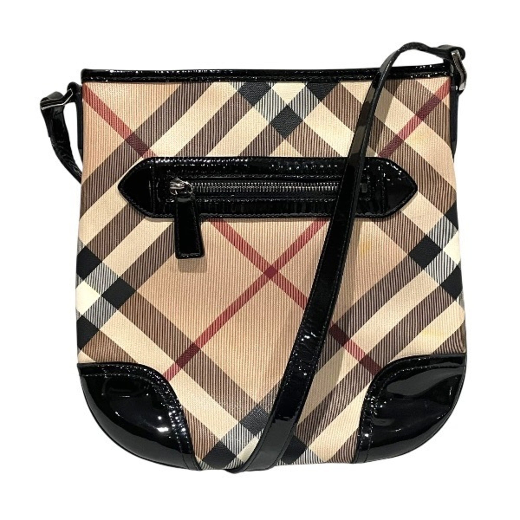 Burberry Beige Canvas Leather Shoulder Bag (Pre-Owned)