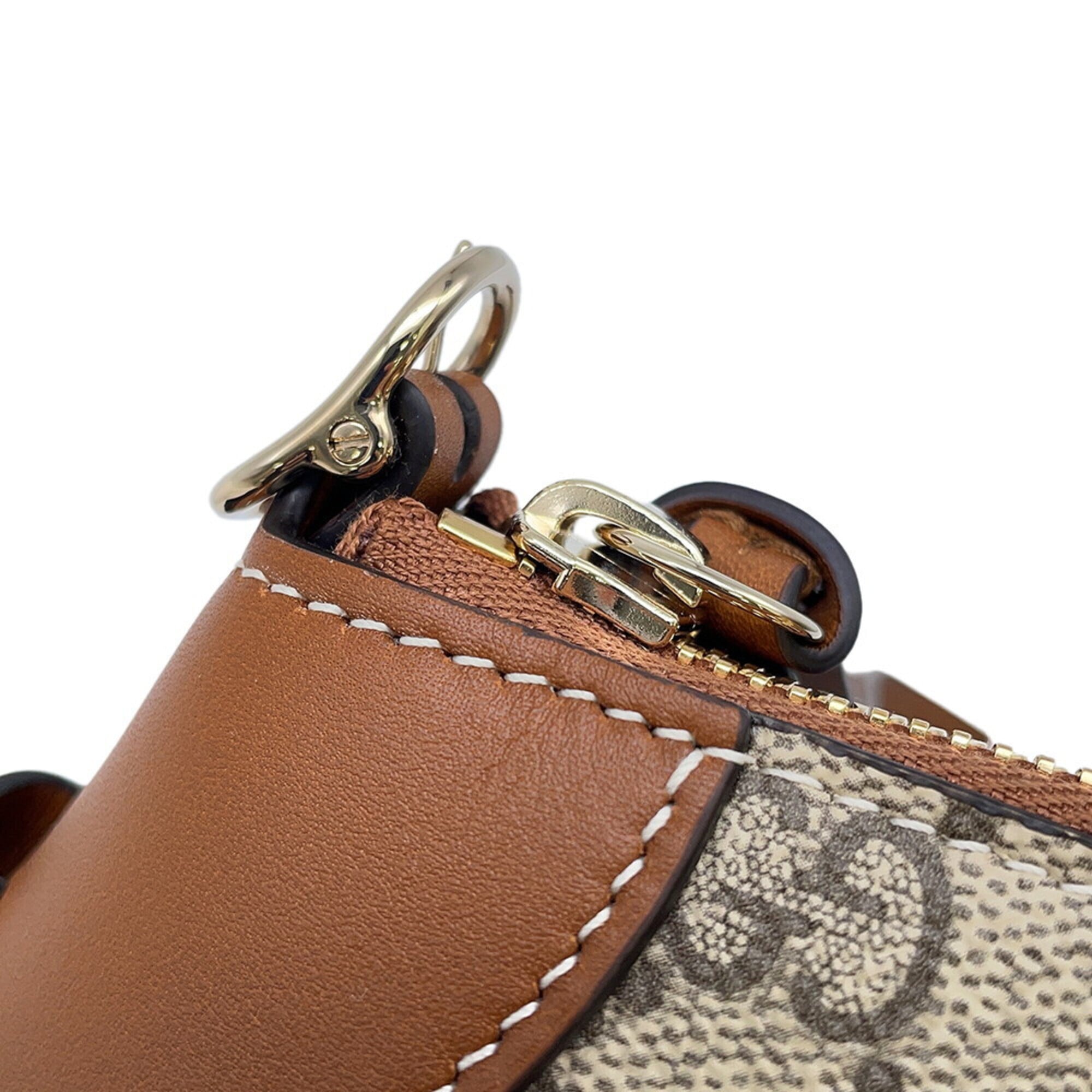 Gucci Beige Brown Gg Supreme Leather Handbag Shoulder Bag (Pre-Owned)
