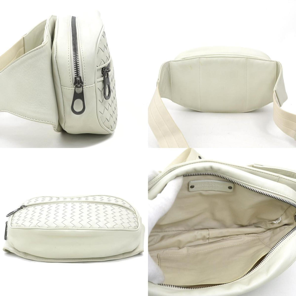 Bottega Veneta Ivory Intrecciato Fanny Pack (Pre-Owned)