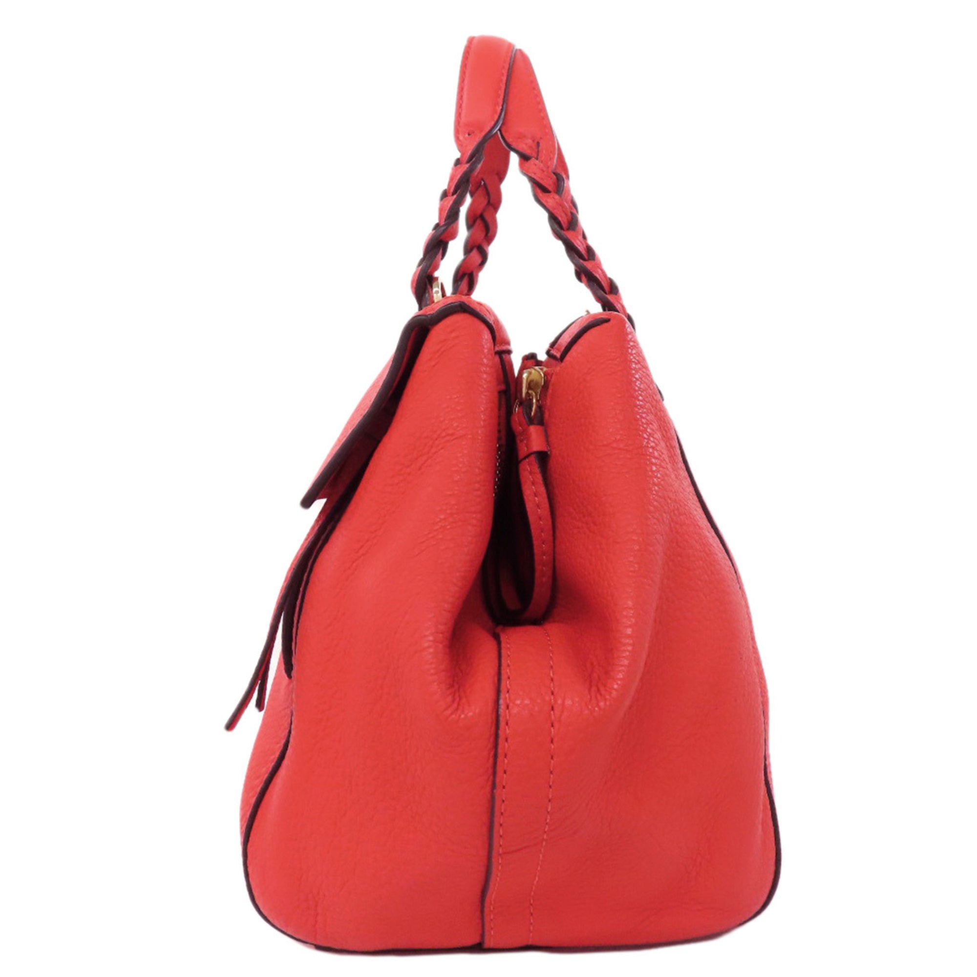 Tory Burch Red Color Leather Handbag (Pre-Owned)