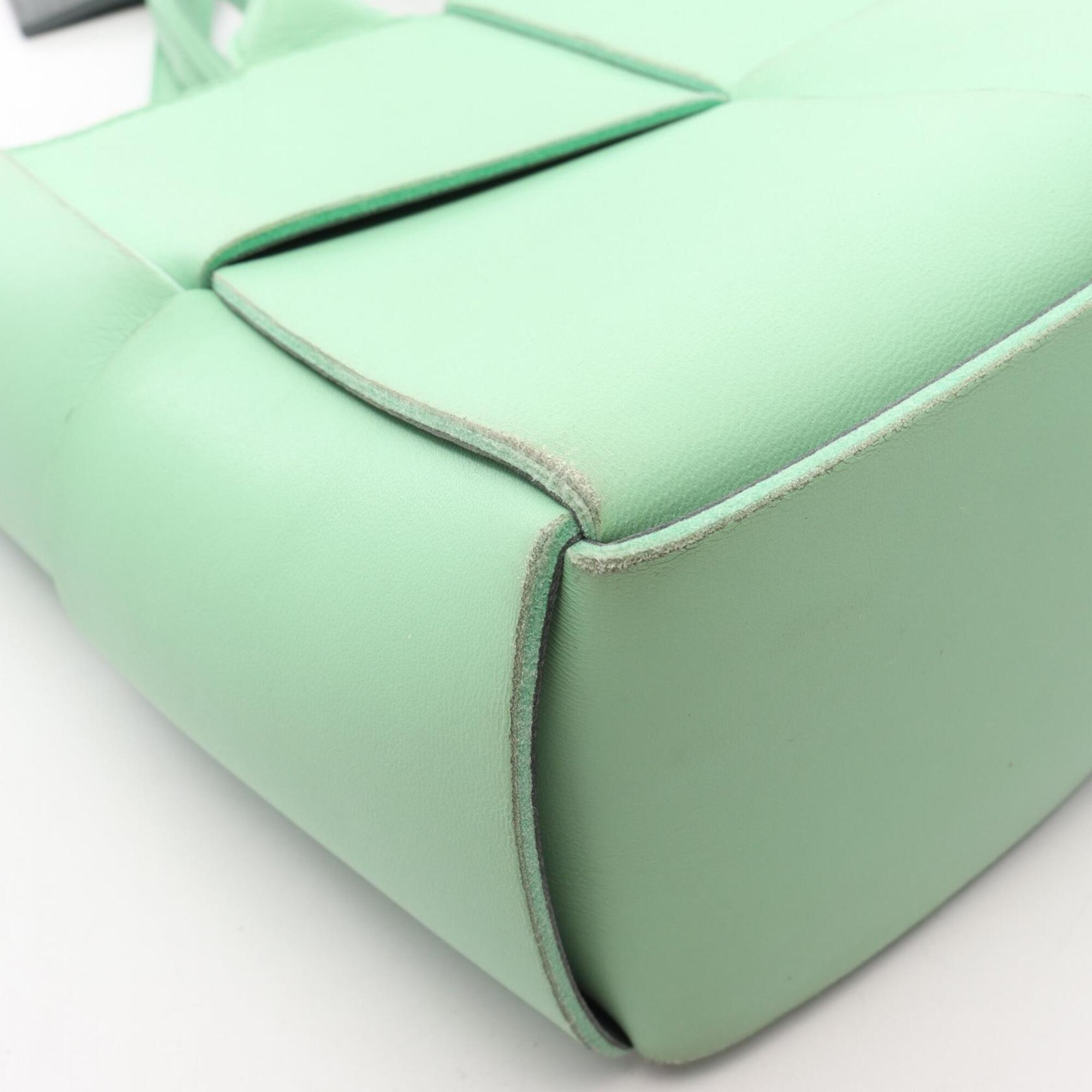 Bottega Veneta Green Leather Handbag Pouch Tote Bag (Pre-Owned)