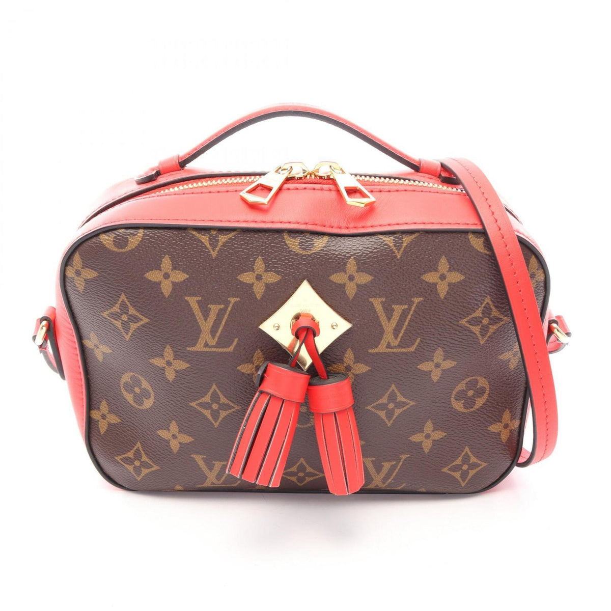 Louis Vuitton Brown Red Color Pvc Leather Handbag Shoulder Bag (Pre-Owned)