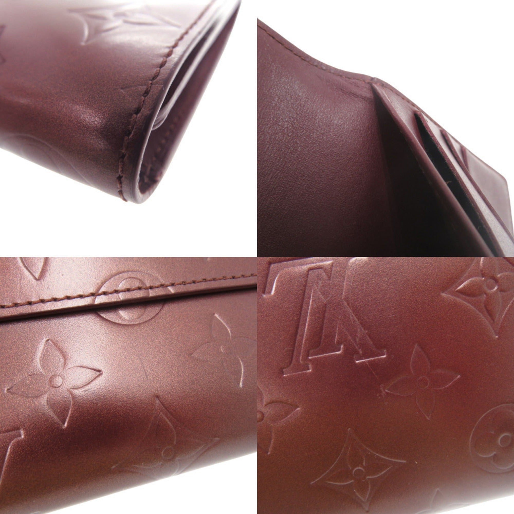 Louis Vuitton Violet Monogram Mat Long Wallet (Tri-Fold) (Pre-Owned)
