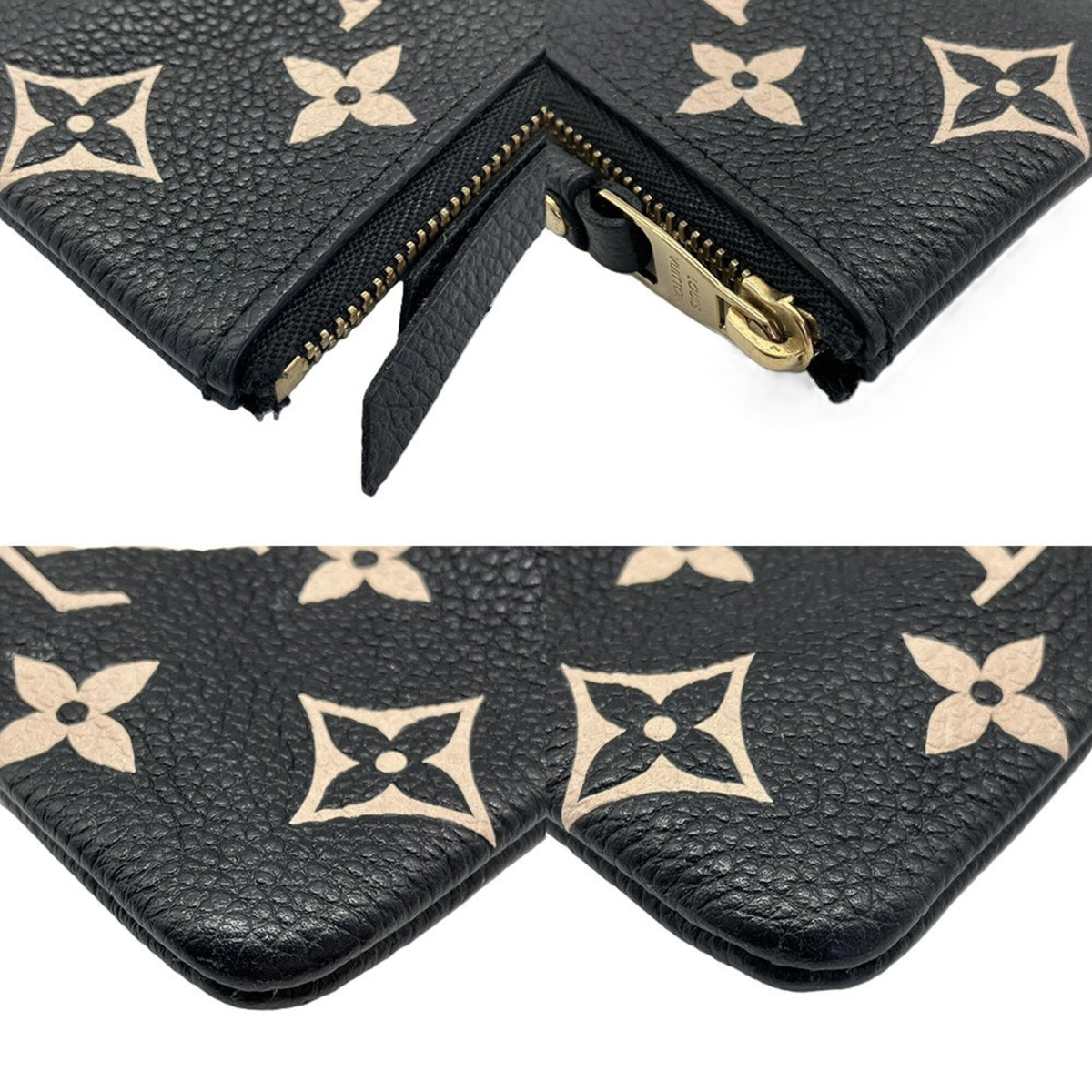 Louis Vuitton Beige Black Monogram Noir Monogram Empreinte Pouch (Pre-Owned)