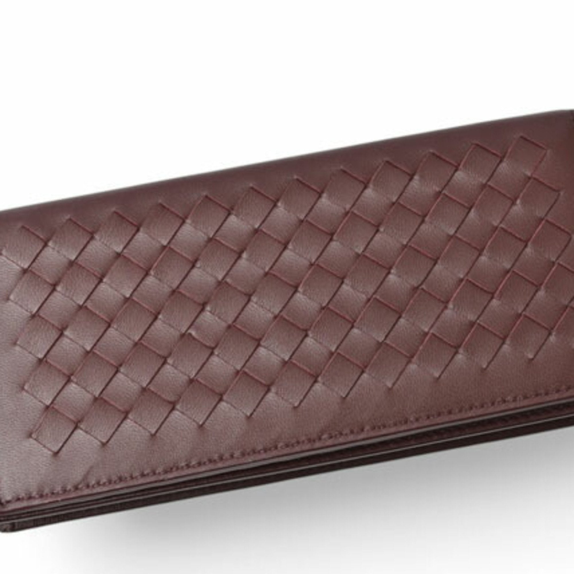 Bottega Veneta Bordeaux Intrecciato Long Wallet (Bi-Fold) (Pre-Owned)