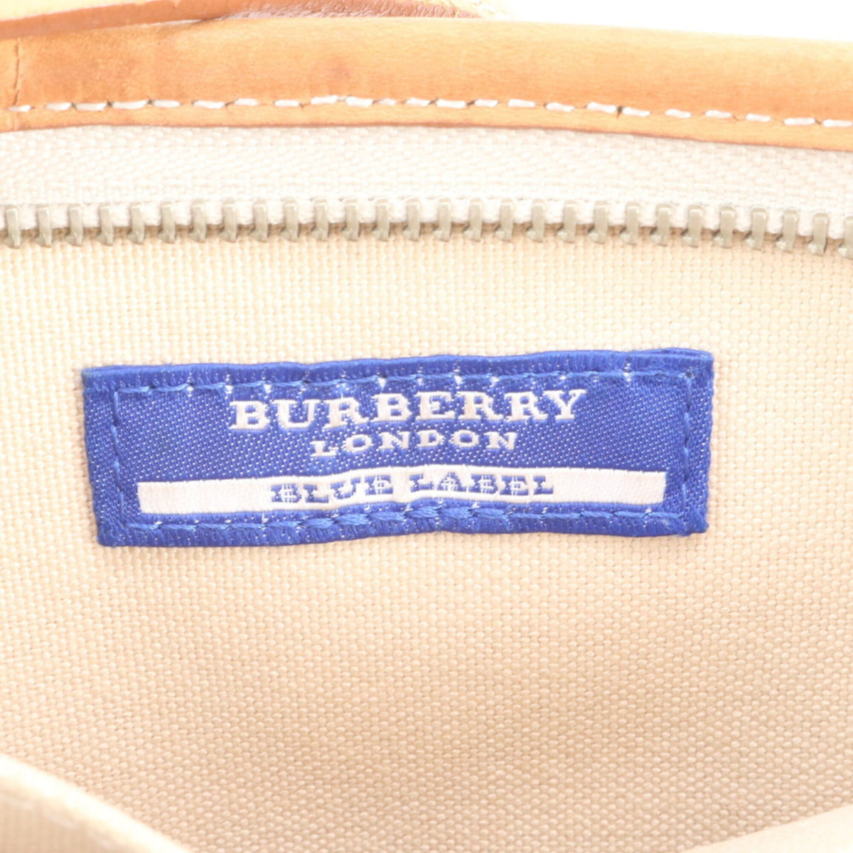 Burberry Multi-Color Leather Canvas Handbag Shoulder Bag Tote Bag (Pre-Owned)