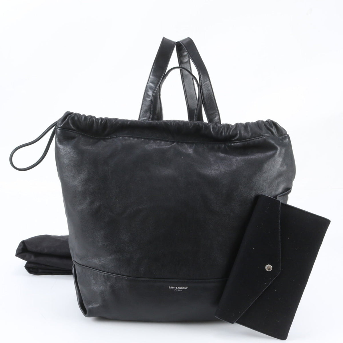 Saint Laurent Black Leather Backpack Tote Bag (Pre-Owned)