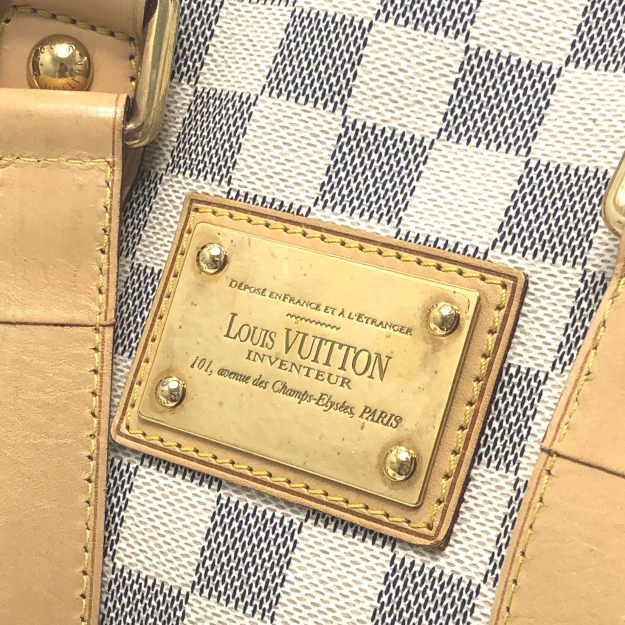 Louis Vuitton White Damier Azur Canvas Handbag Tote Bag (Pre-Owned)