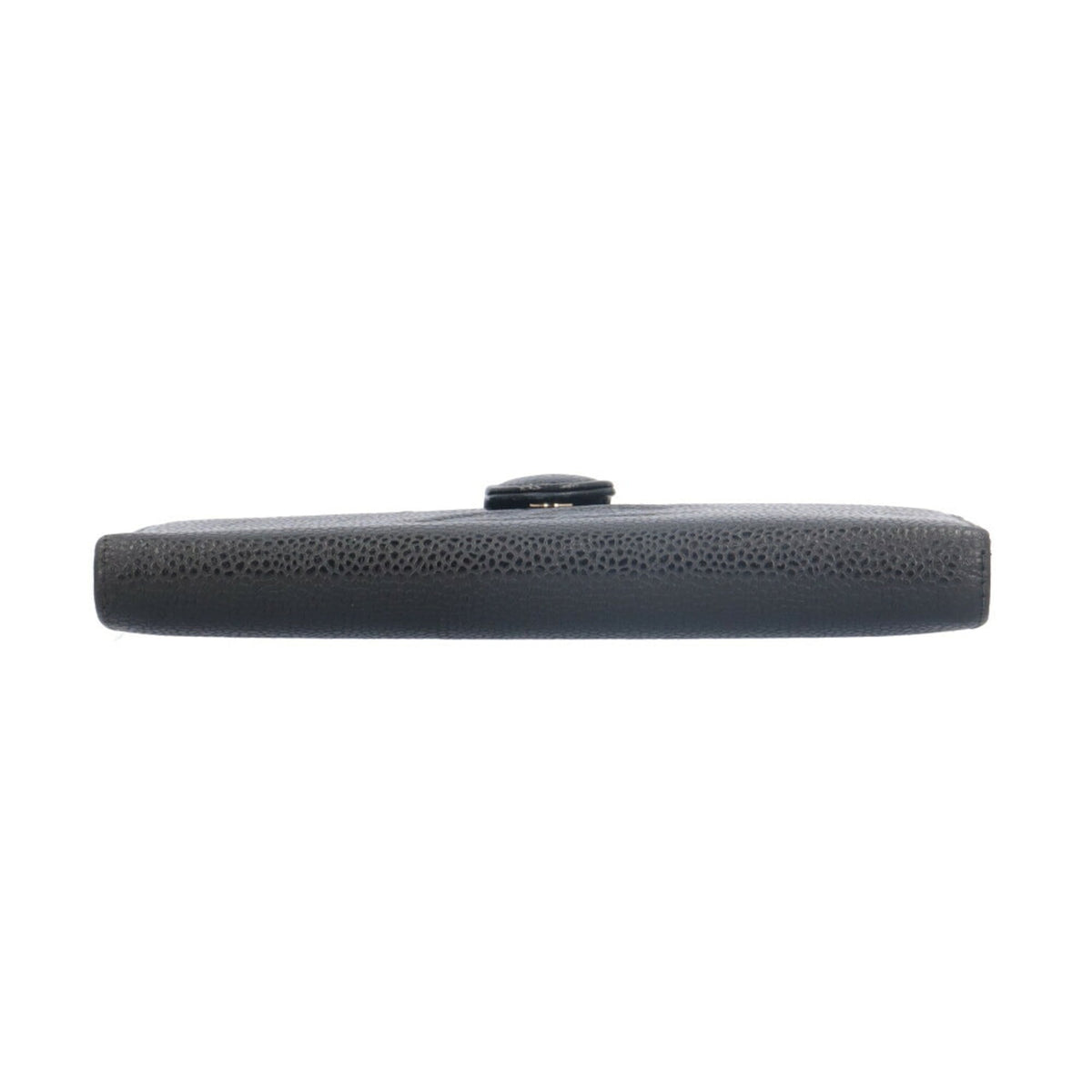 Chanel Black Grained Calfskin Long Wallet (Bi-Fold) (Pre-Owned)