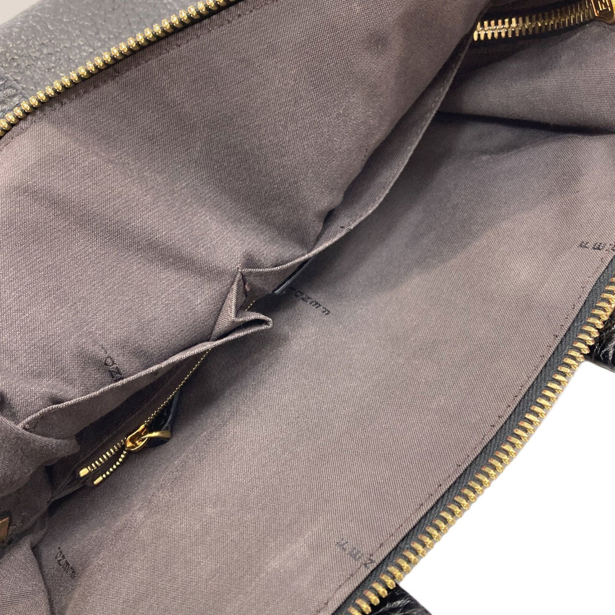 Fendi Chameleon Black Leather Tote Bag (Pre-Owned)