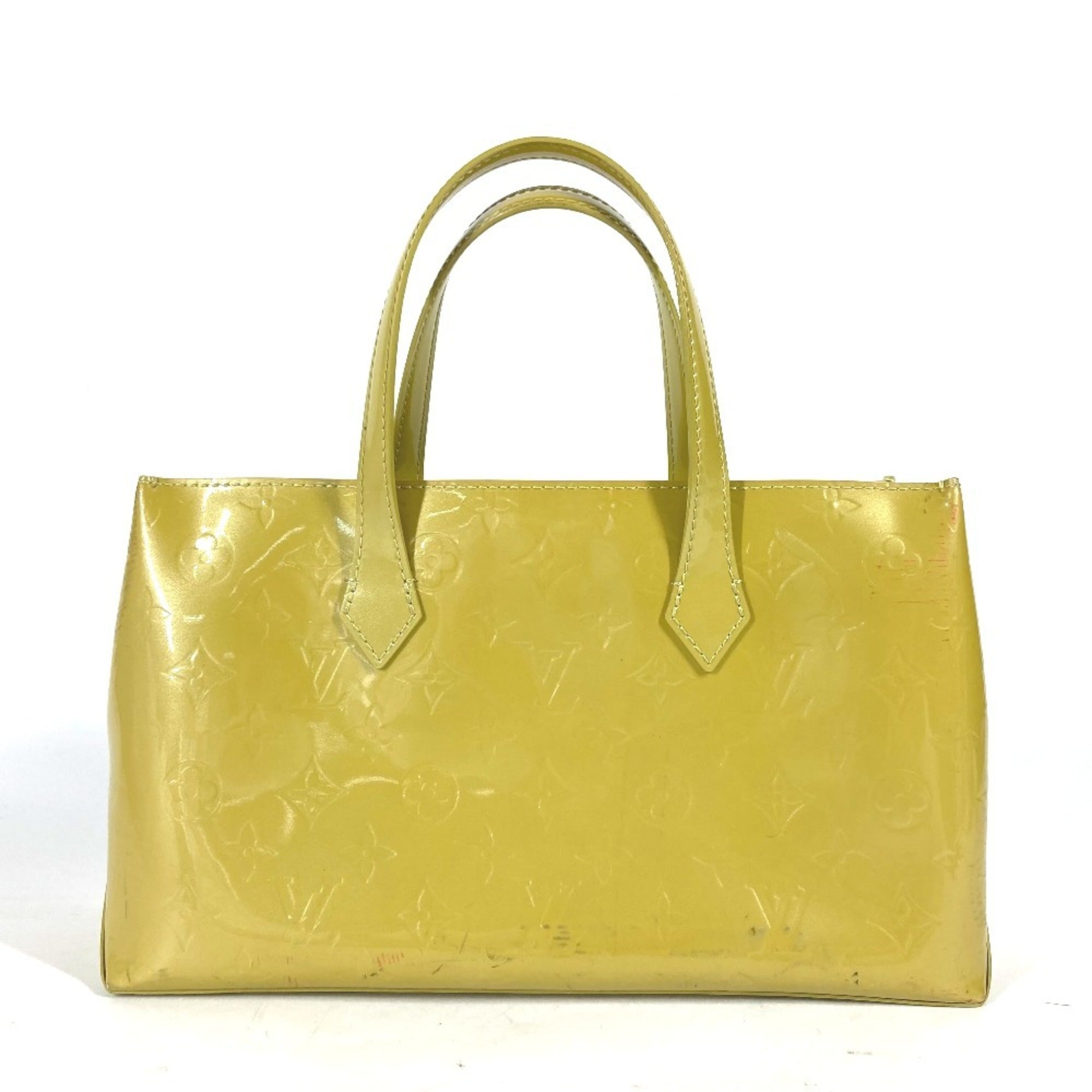 Louis Vuitton Yellow Monogram Vernis Handbag Tote Bag (Pre-Owned)