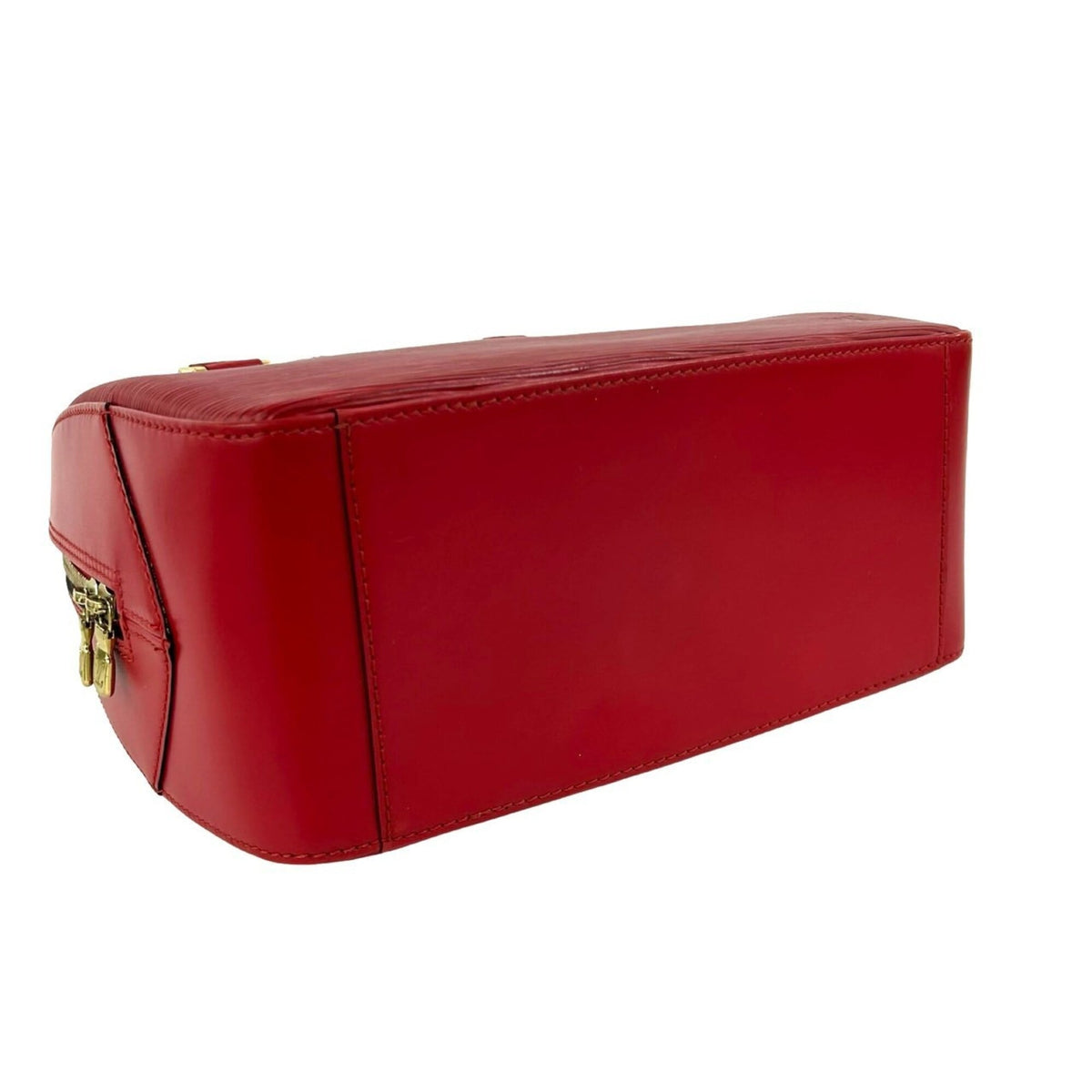 Louis Vuitton Red Color Leather Boston Bag Handbag (Pre-Owned)