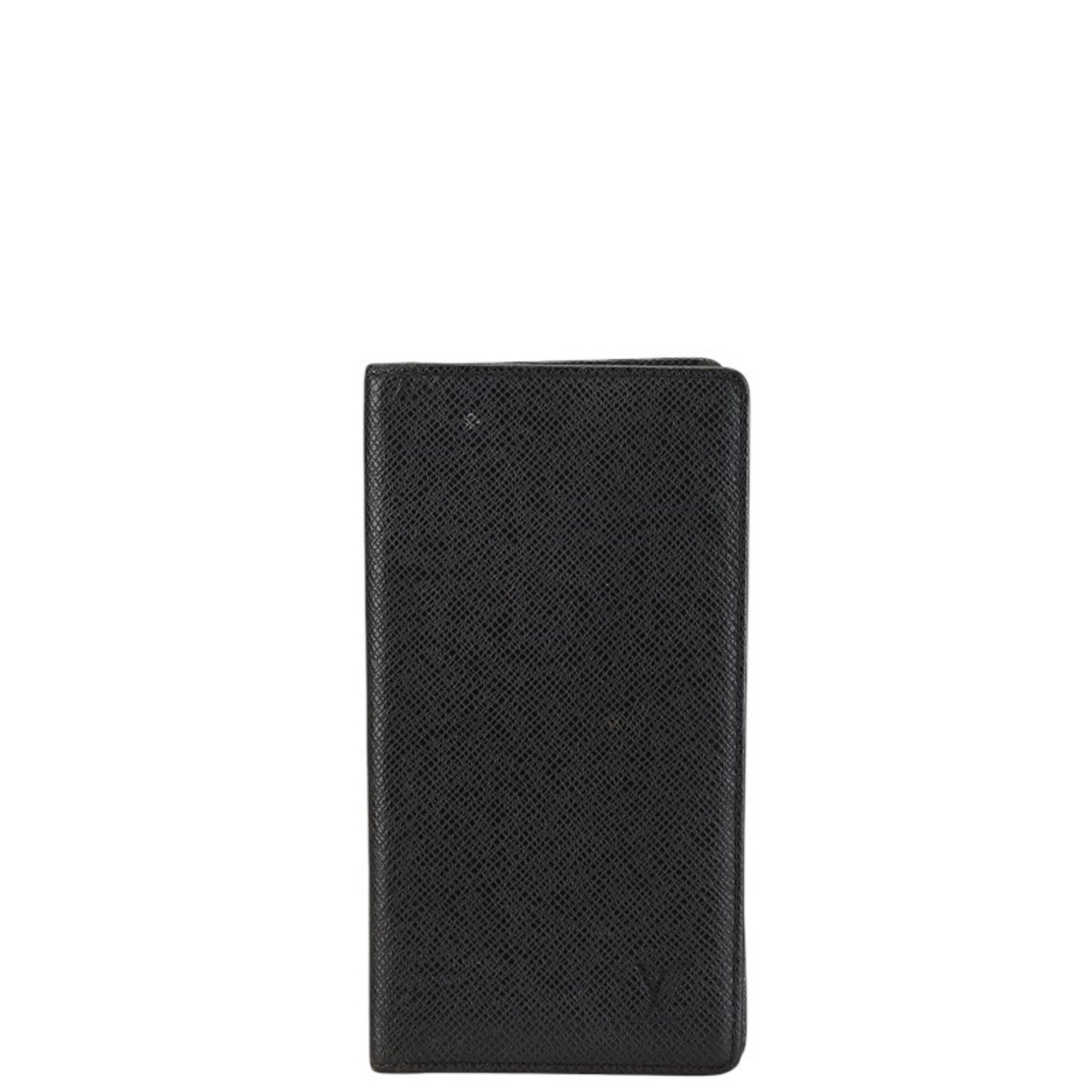 Louis Vuitton Taiga Black Leather Wallet (Bi-Fold) (Pre-Owned)