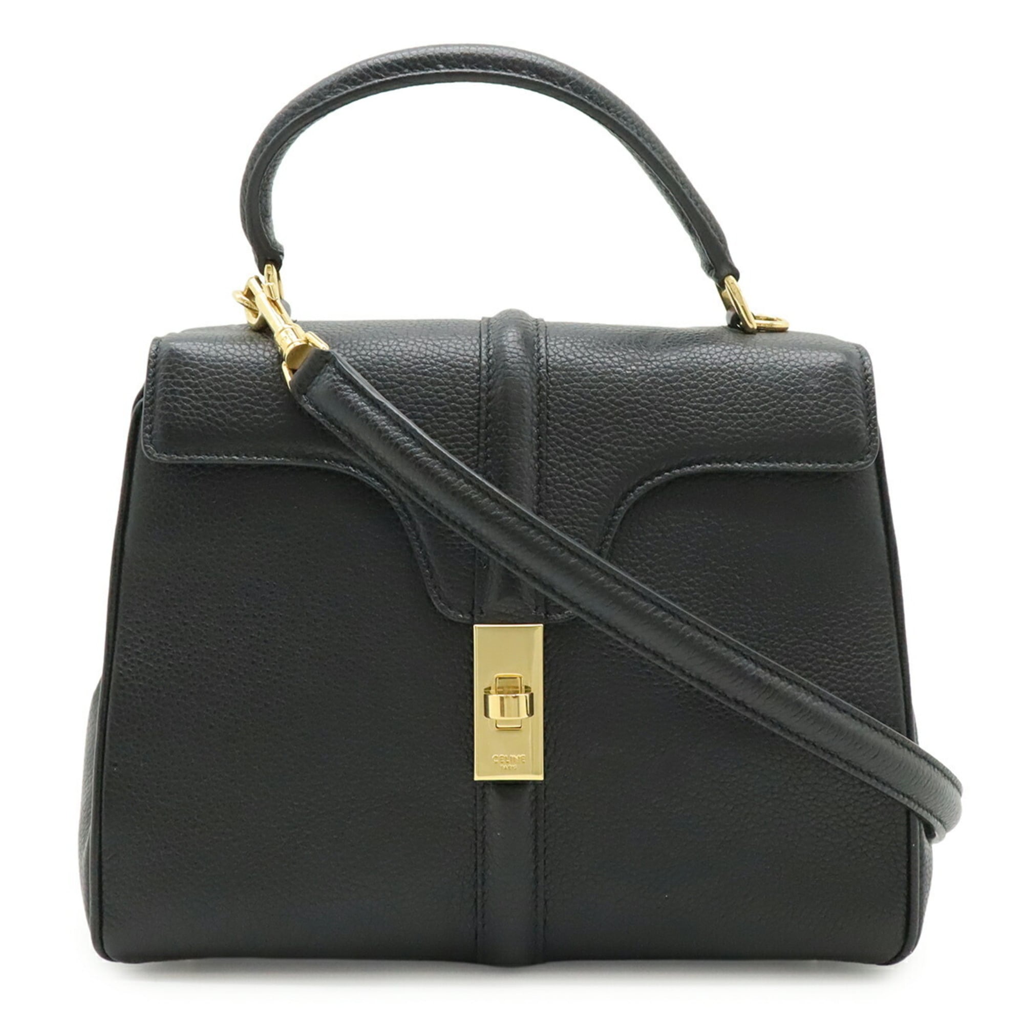 Celine Black Leather Handbag Shoulder Bag (Pre-Owned)