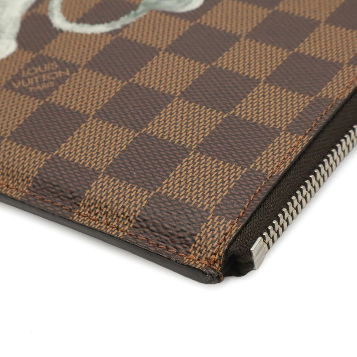 Louis Vuitton Brown Damier Canvas Navy White Damier Canvas Clutch Bag Pochette (Pre-Owned)