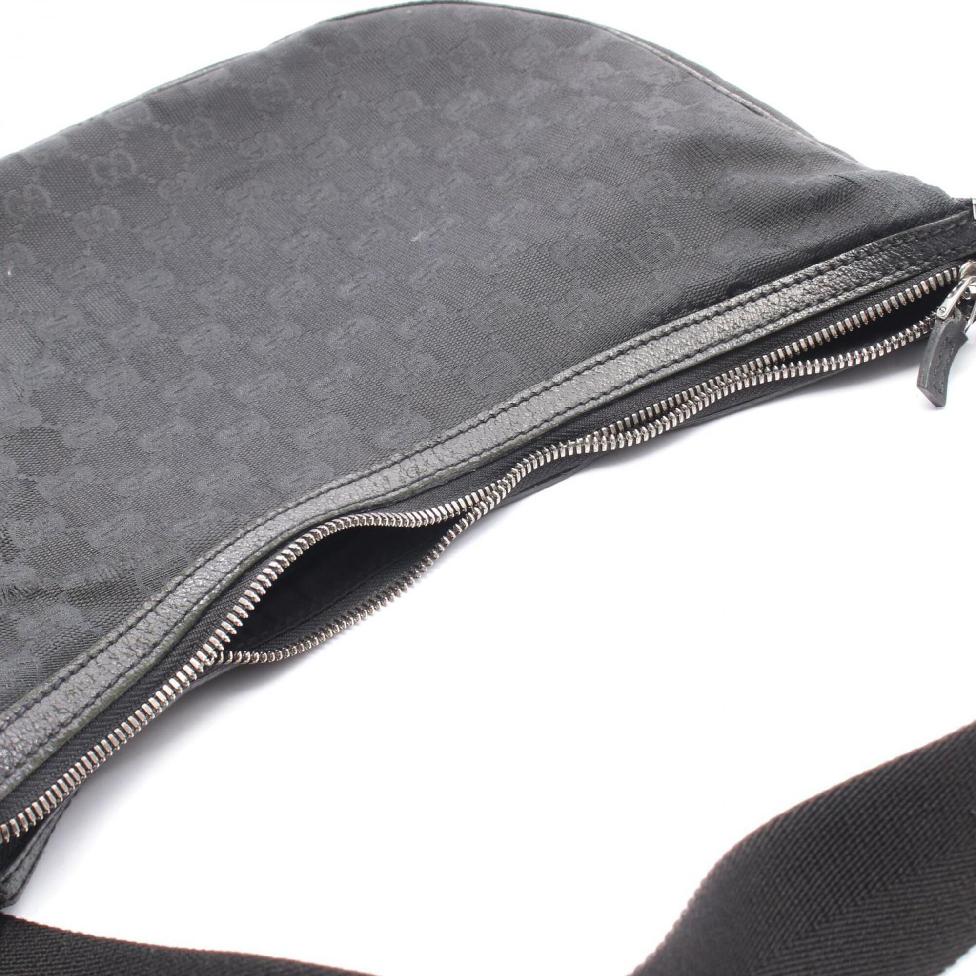Gucci Black Canvas Leather Handbag Shoulder Bag (Pre-Owned)