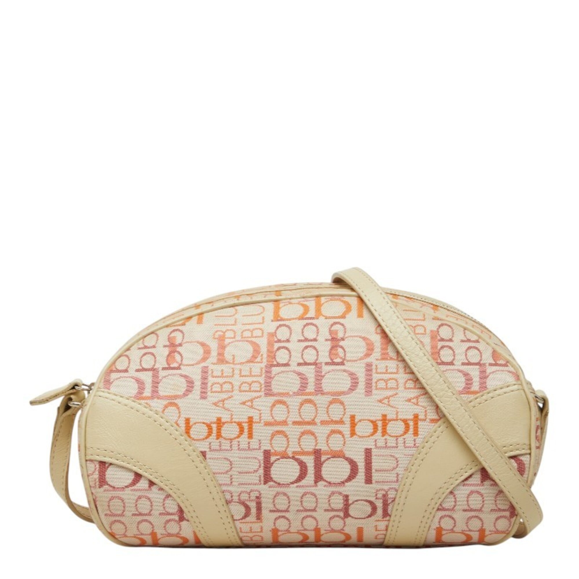 Burberry Blue Label Ivory Multi-Color Canvas Leather Shoulder Bag (Pre-Owned)