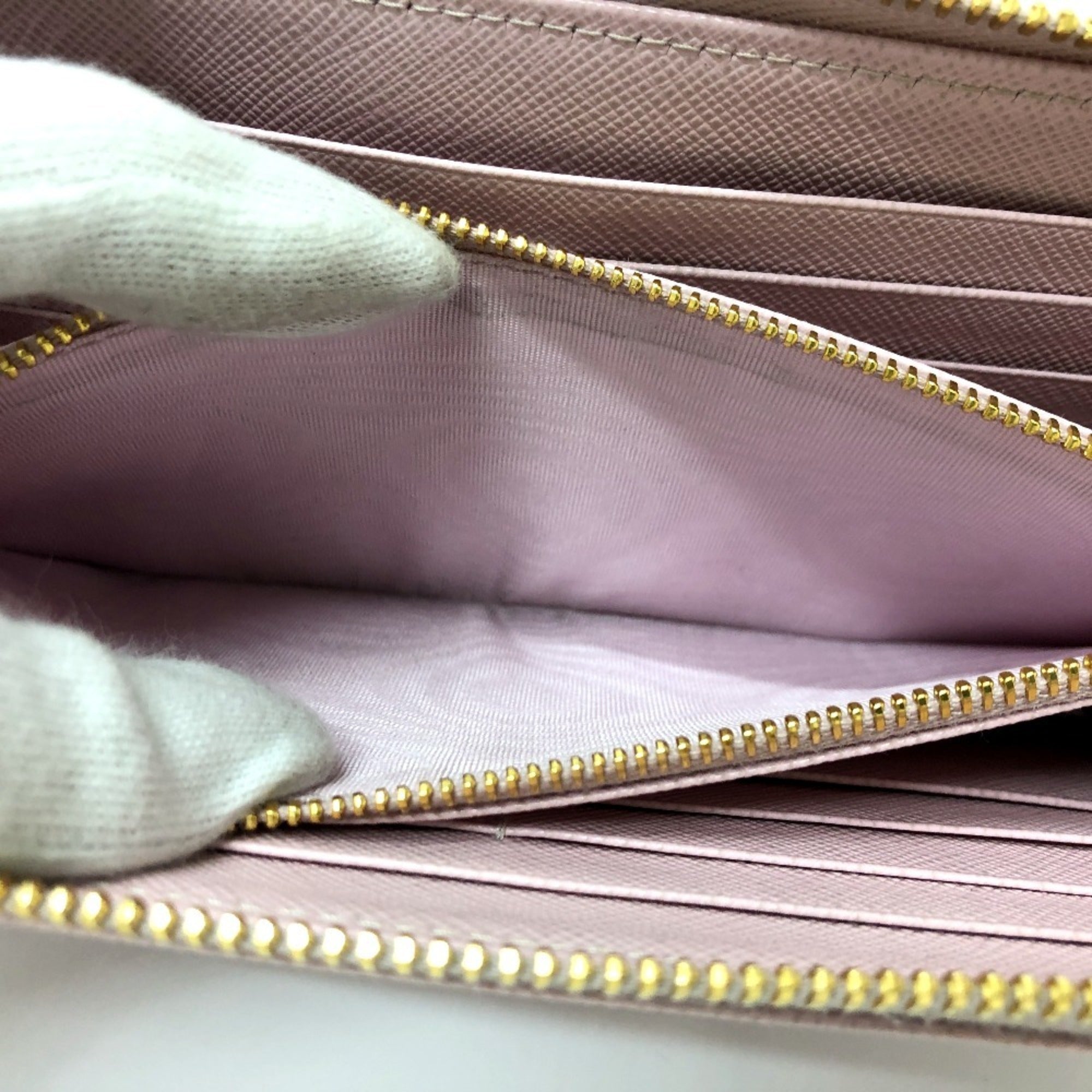 Prada Pink Saffiano Metal Long Wallet (Bi-Fold) (Pre-Owned)